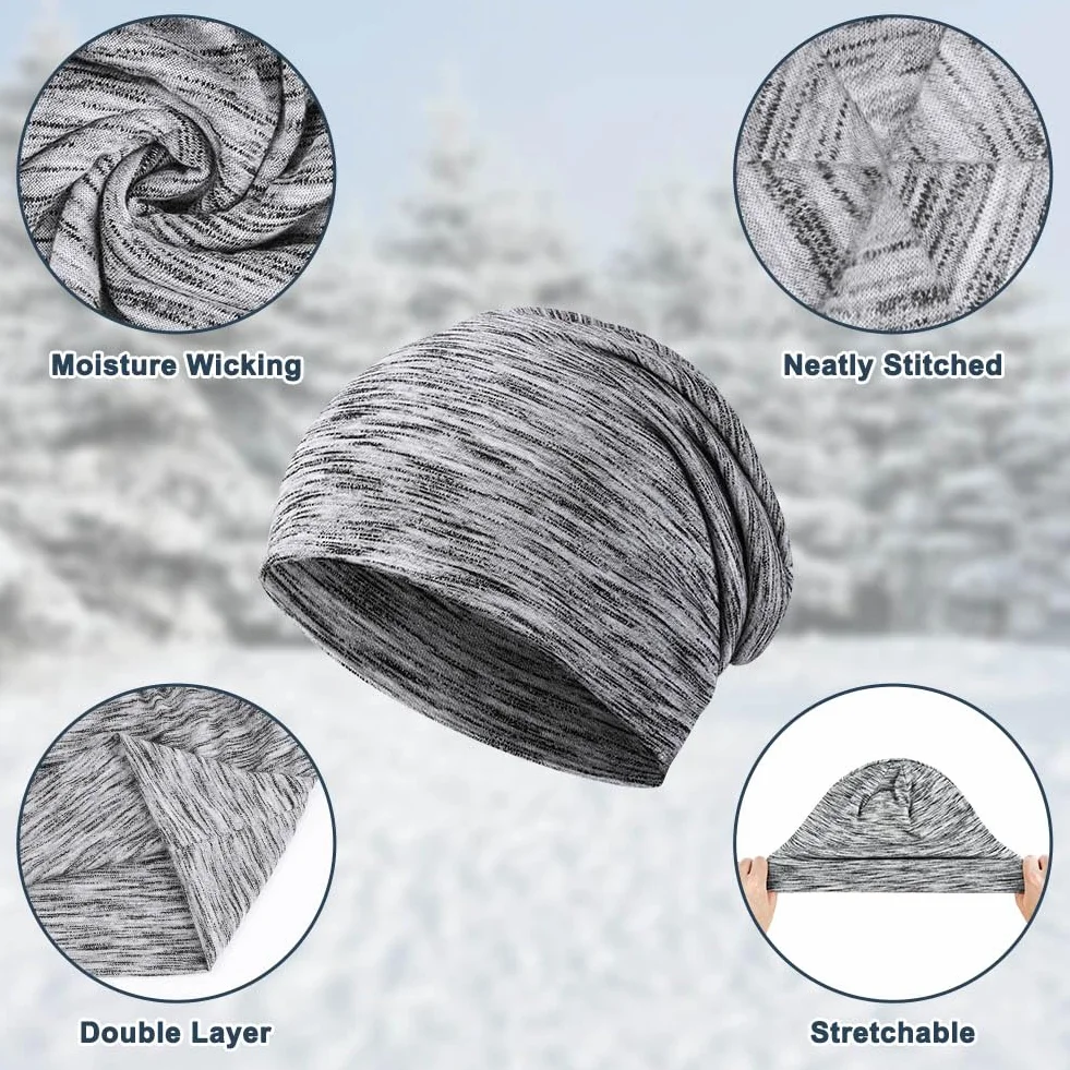flintronic 2-pak czapka beanie, czapka z czaszką dla mężczyzn i kobiet, paski luźne czapki do domu, szkoły i biura oraz aktywności na świeżym powietrzu