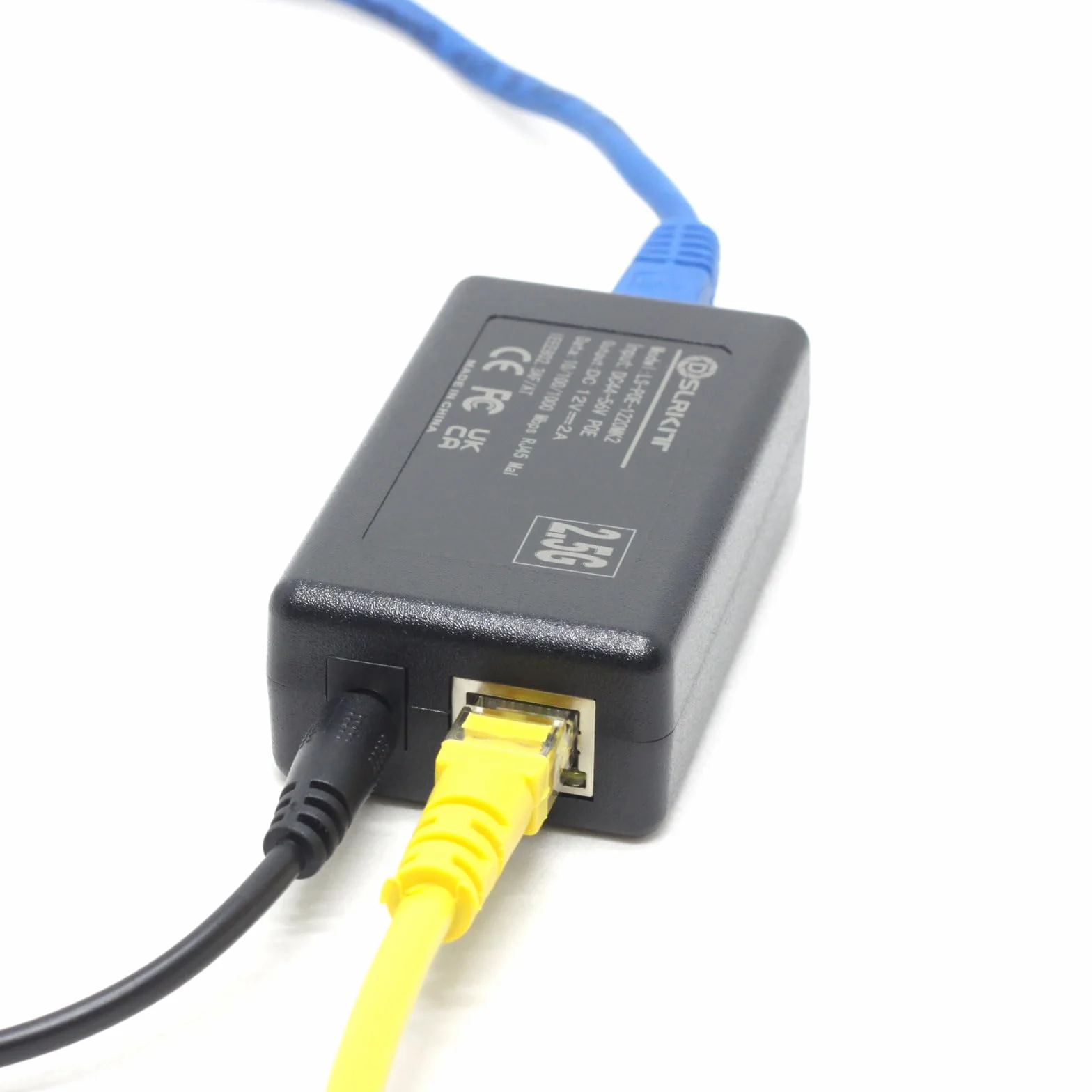2.5G Gigabit Active PoE rozdzielacz 12 V 2 A 24 W DC 5,5 x 2,1 mm Ethernet 802.3AT