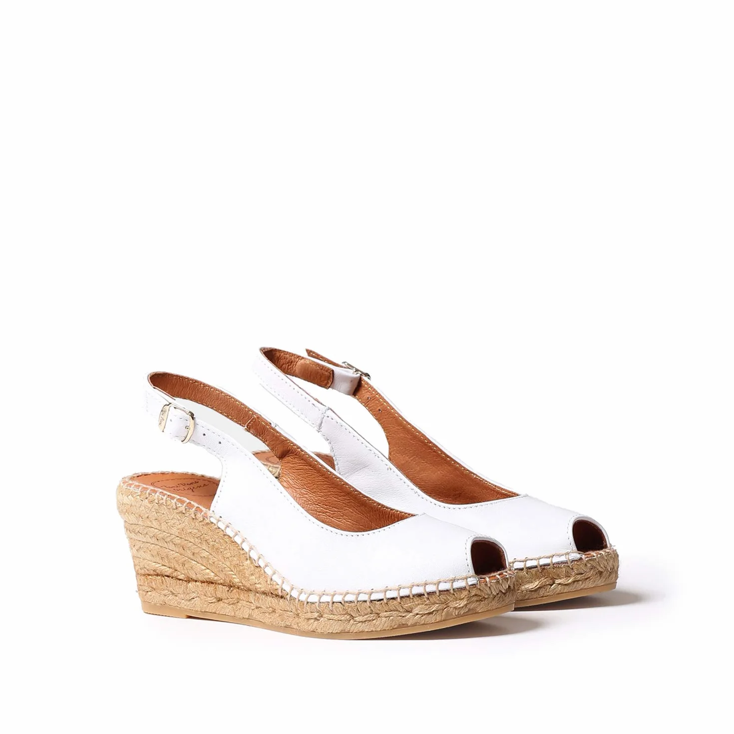 Toni Pons peep toe wedge espadrille leather women