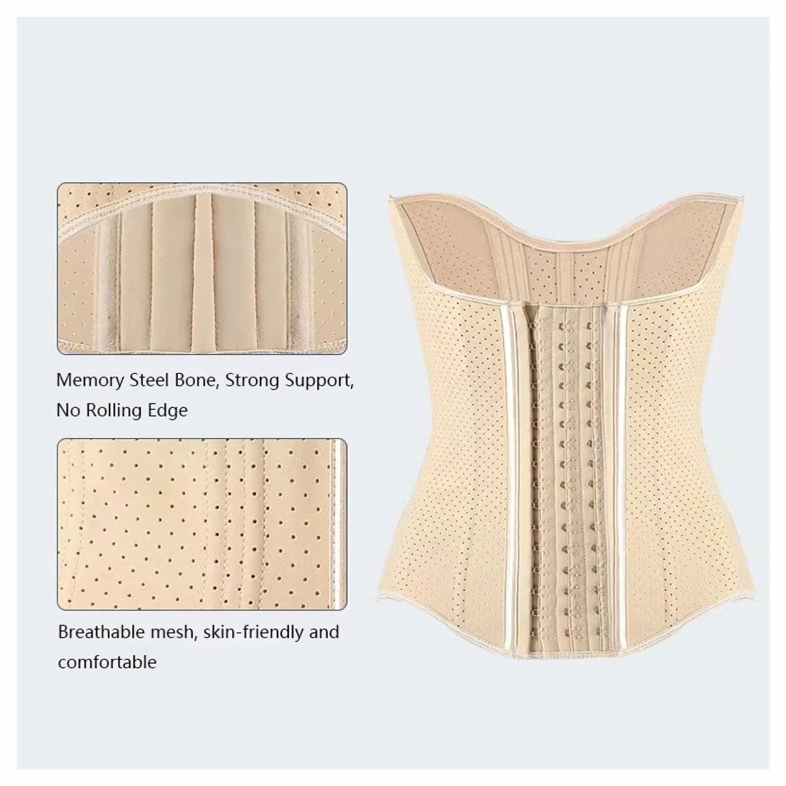 HLTYGWX Steel Bones Lateksowy gorset talii Body Gorset Shapewear Damski pas wyszczuplający w talii Wyszczuplający brzuch