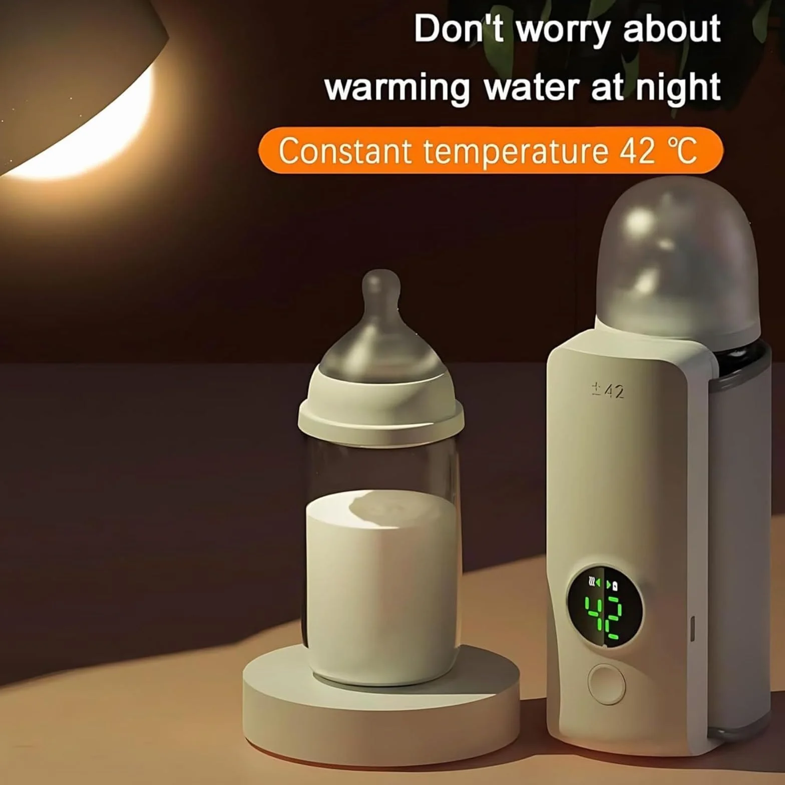 Przenośny podgrzewacz do butelek dla niemowląt, ogrzewacz do butelek dla niemowląt, 6000 mAh, bezprzewodowy podgrzewacz do mleka z inteligentnym, podróżnym ogrzewaczem do butelek, szybkie ogrzewanie