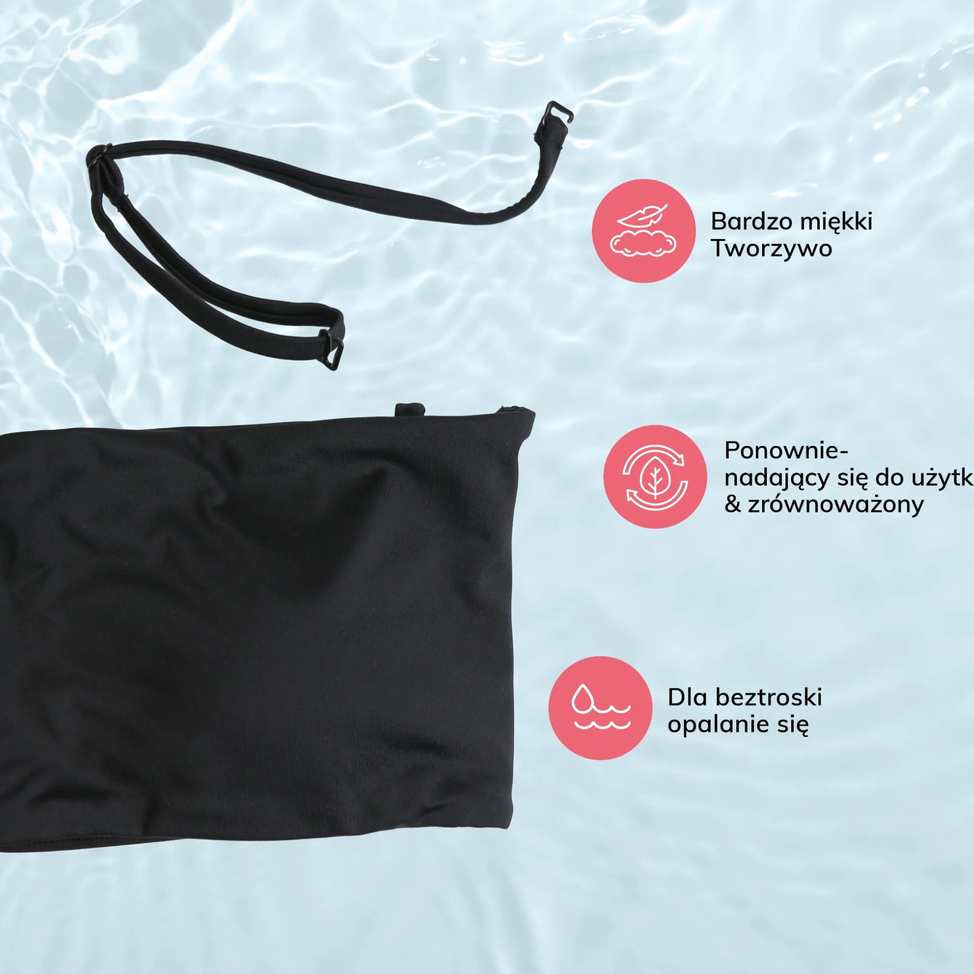 MYLILY Bikini Top Bandeau | Bandeau Top Ladies | Odpinane ramiączka i bez ramiączek | Bandeau Bikini | Bikini Top Black