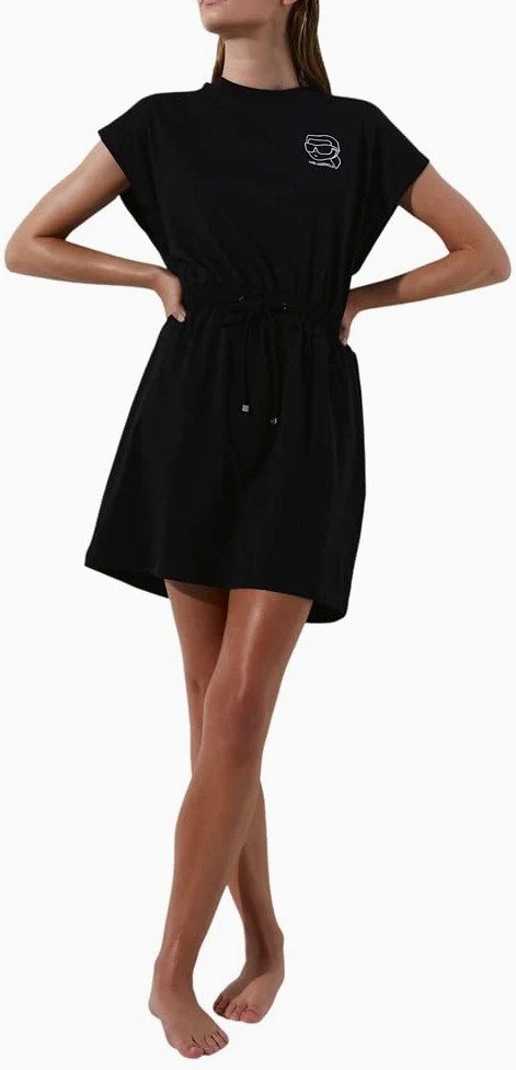 KARL LAGERFELD Ikonik 2.0 Beach Dress, czarna, czarny, M