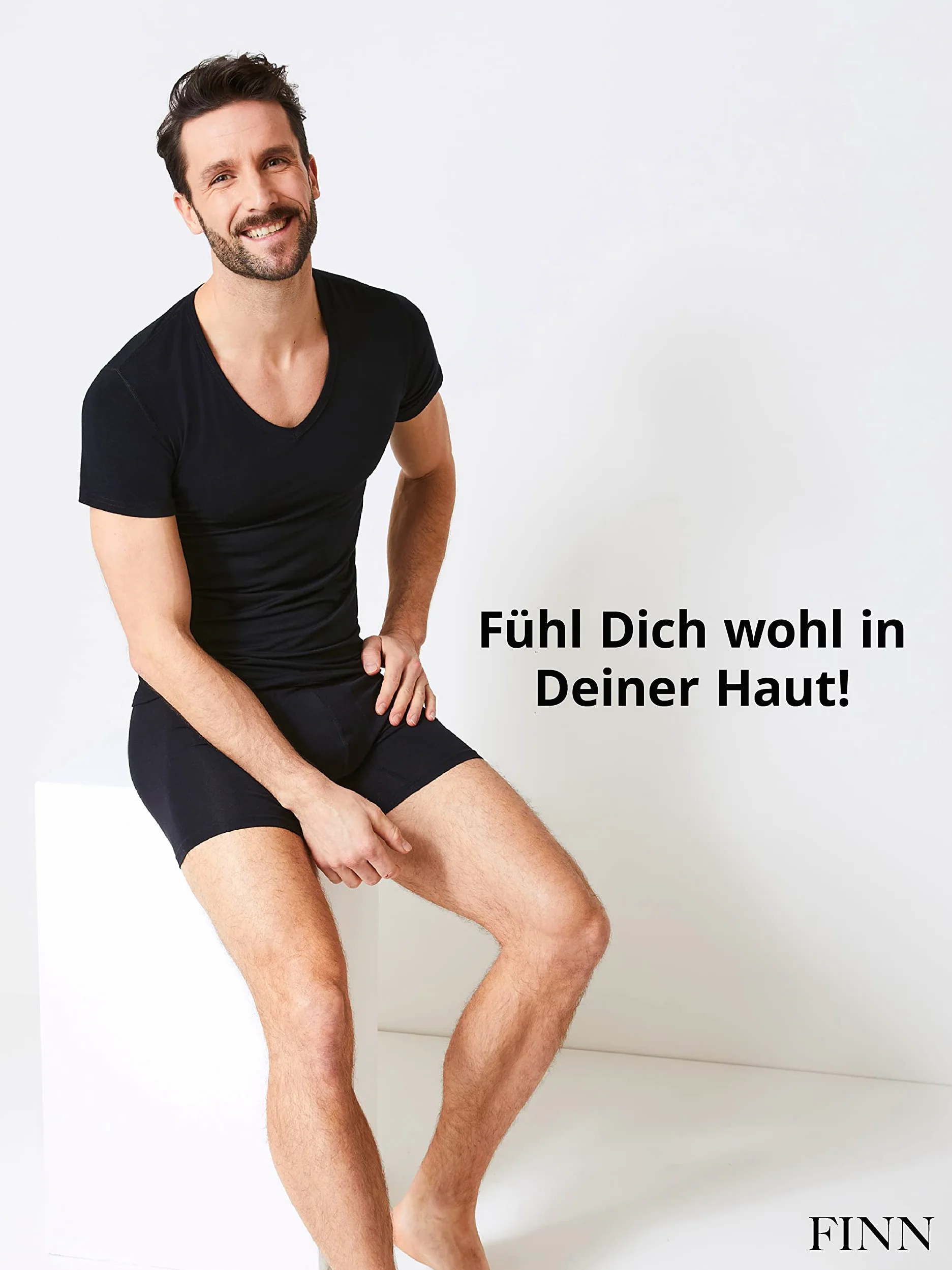 FINN Męska koszulka kompresyjna modelująca figurę z efektem wyszczuplającym brzuch - krótki rękaw Shapewear podkoszulek z bawełny - Body Shaper dla płaskiego brzucha