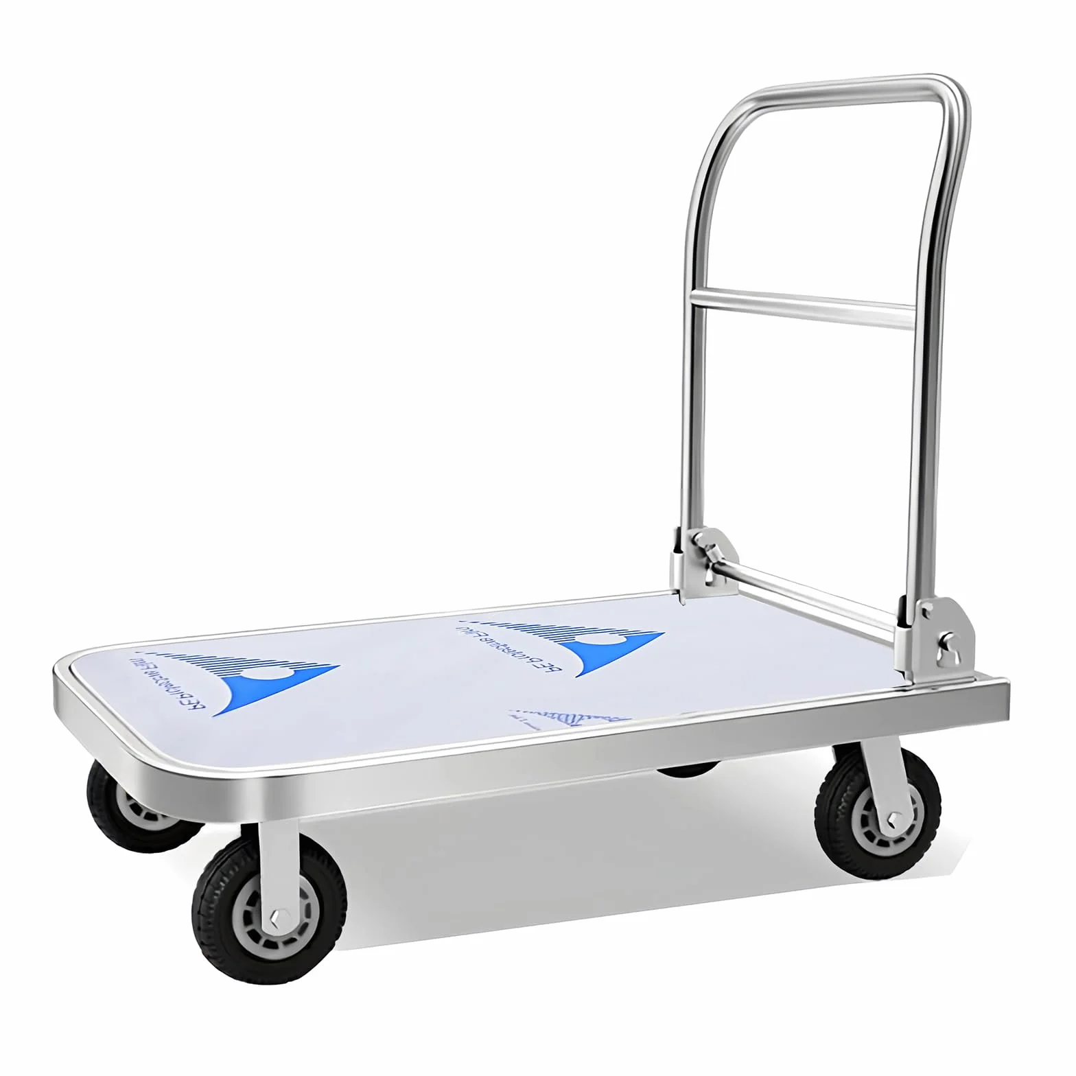 Wózek platformowy do dużych obciążeń, 500 kg, stal nierdzewna, wózek transportowy z kółkami obrotowymi 360° (15 cm), składany wózek ręczny, 90 x 60 cm, idealny do magazynu, warsztatu, gastronomii