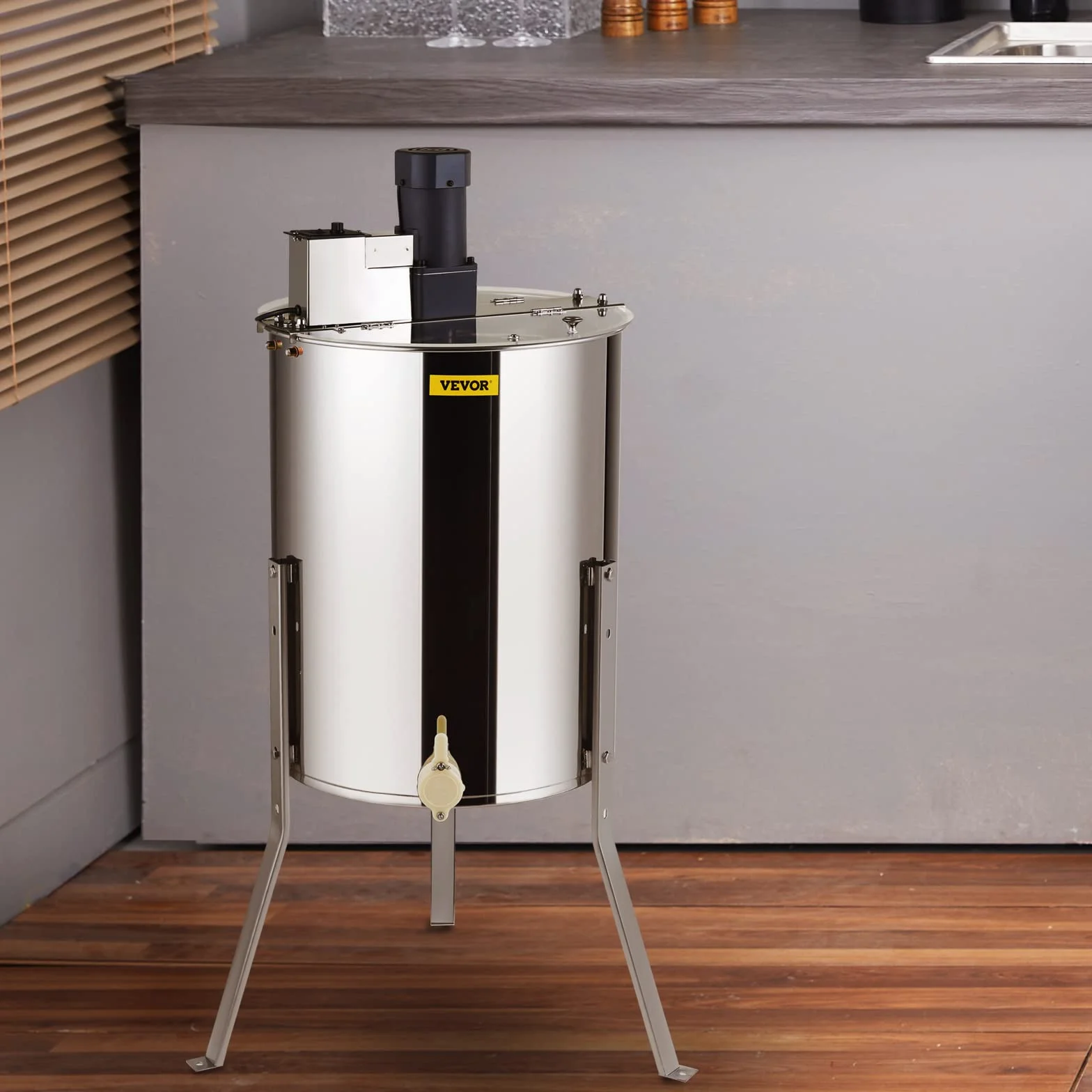 Vevor Electric Honey Extractor 4/8 F Elektryczna Wirówka do Miodu, Srebrny, 140 W