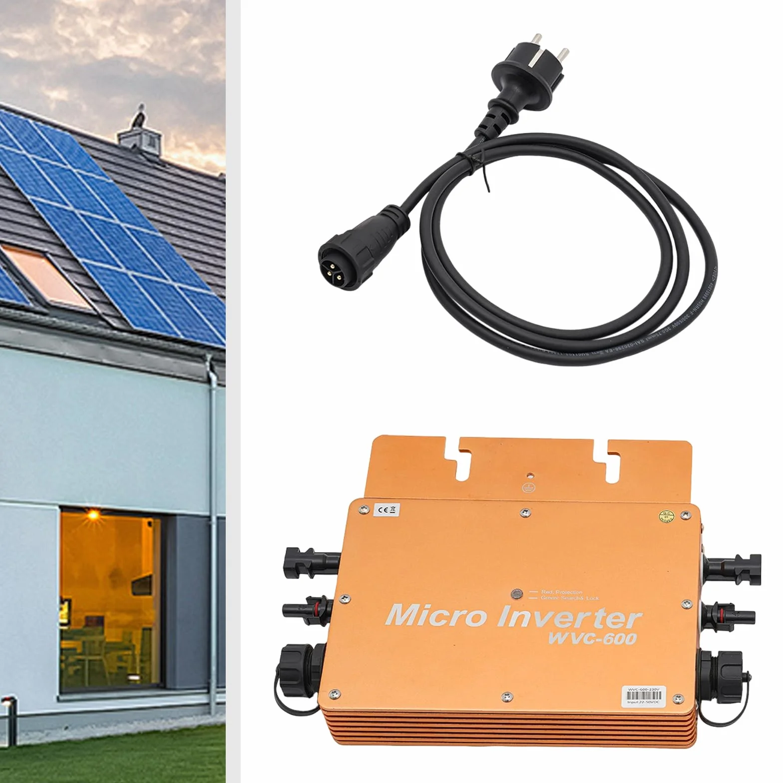 WVC-600 W falownik mikro-słoneczny MPPT przetwornica napięcia, wodoszczelność IP65, Solar Power Grid Tie Micro falownik do systemów wytwarzania prądu (nie jest to funkcja komunikacji)