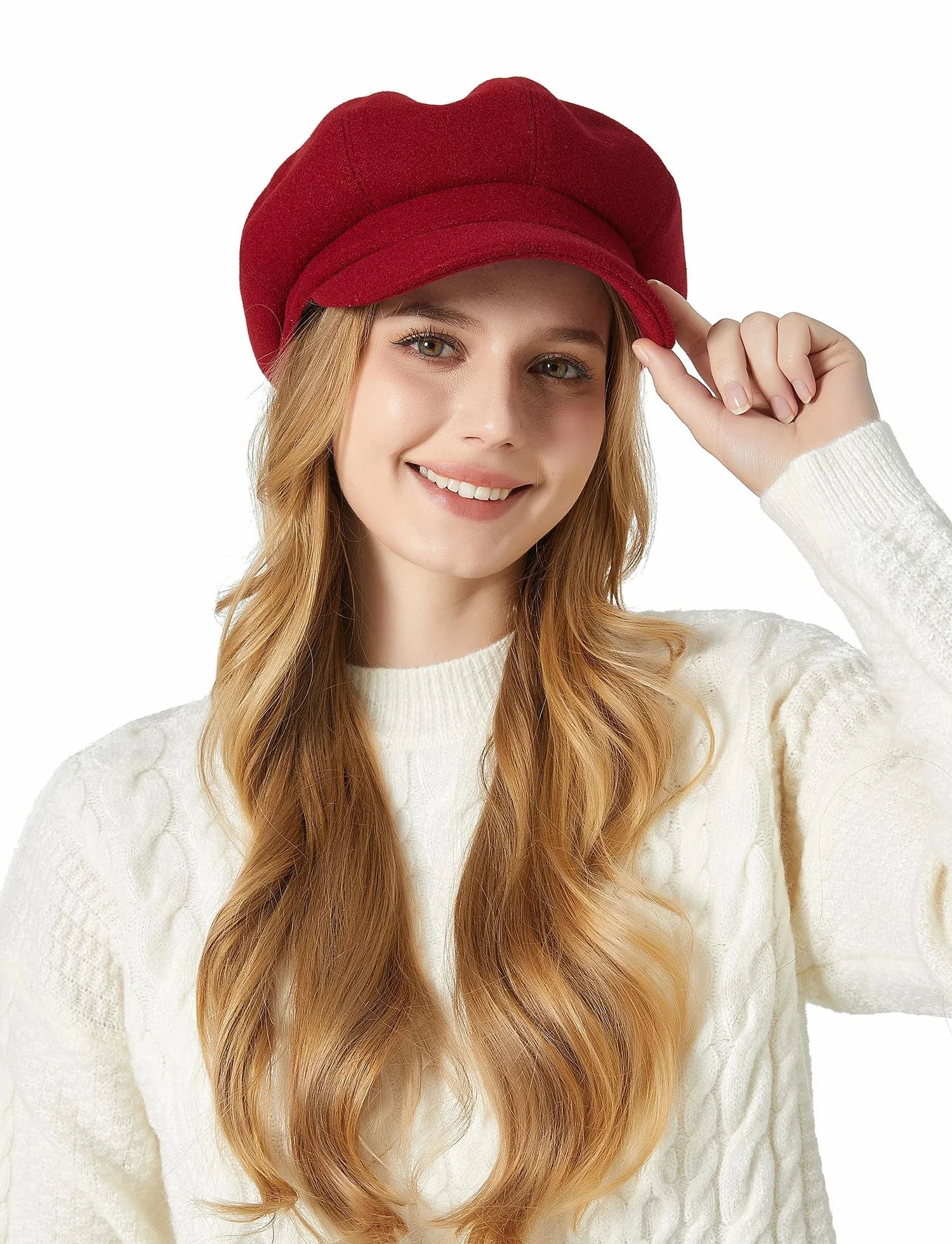 FEOYA Klasyczna damska czapka balonowa Newsboy Cap Vintage beret