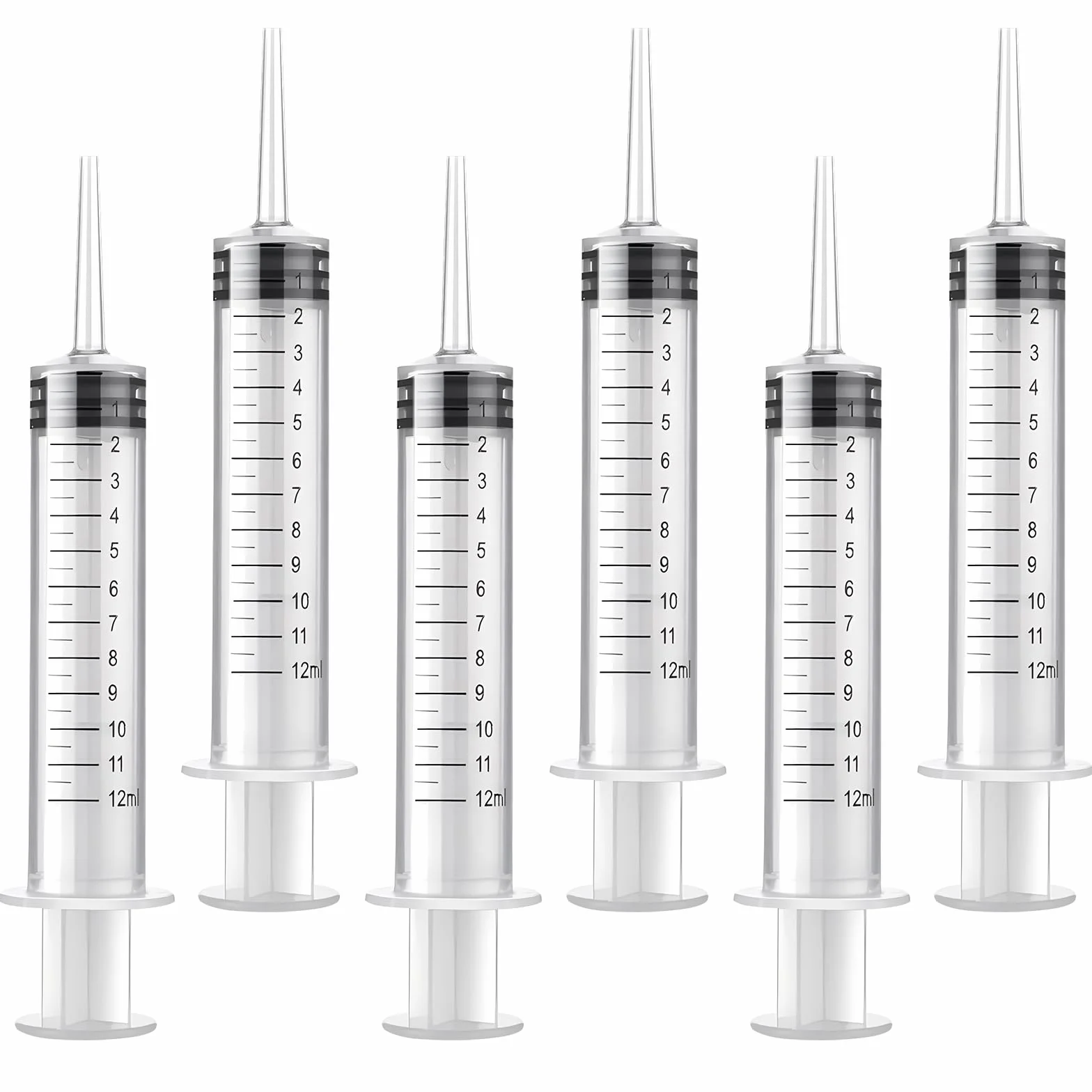 6 sztuk strzykawek do irygacji dentystycznych 12 ml, strzykawka ze strzykawką z bardzo cienką końcówką do pielęgnacji zębów, pielęgnacji zwierząt domowych, wypełniania klejem