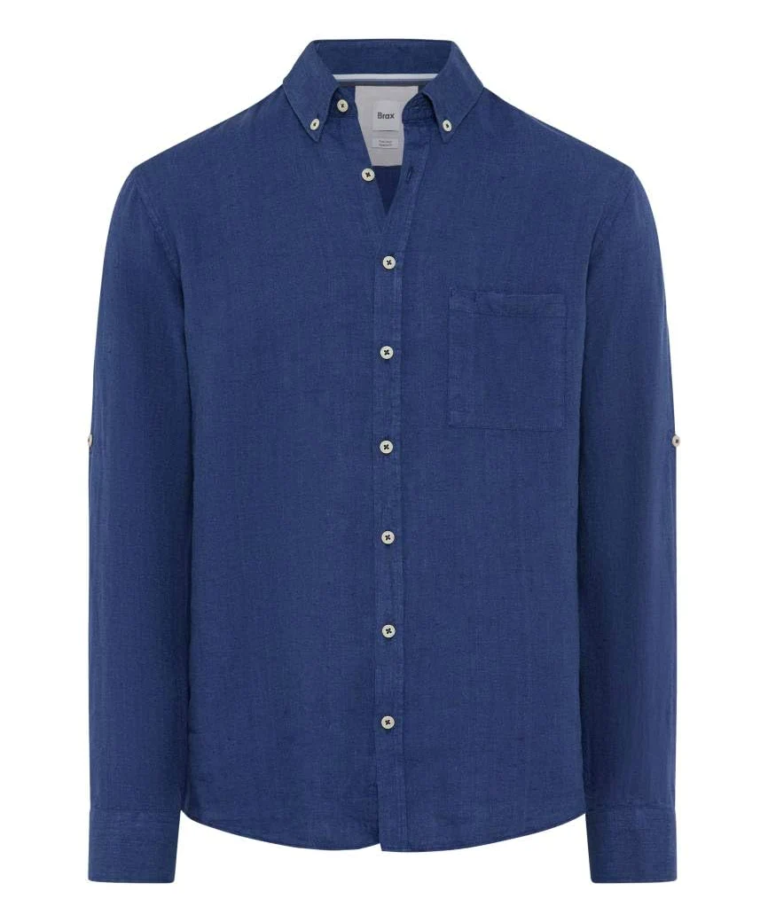 BRAX Koszula Mężczyźni Style Dirk U Pure Linen Quality