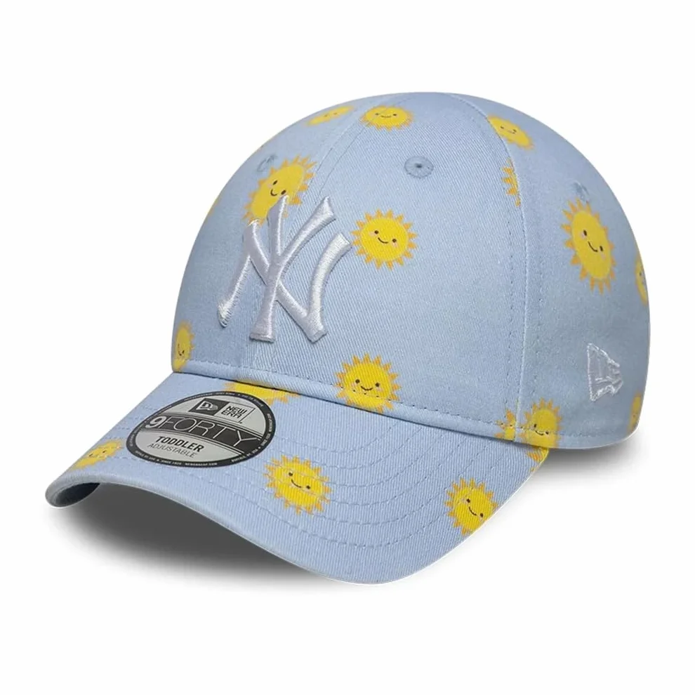 New Era MLB czapka dziecięca 9FORTY Sun All Over Print New York Yankees, niebieska, 2-4 lata