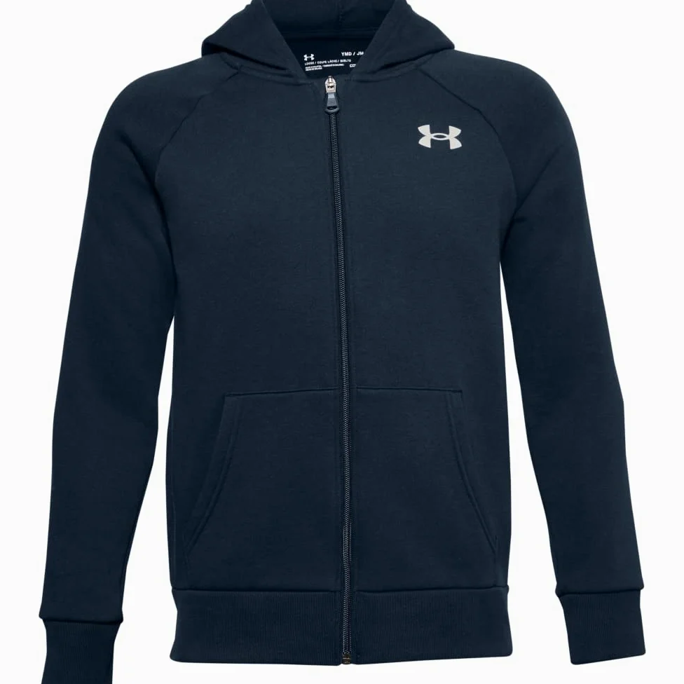 Under Armour Chłopięca chłopięca koszula z kapturem Rival z zamkiem na całej długości, Academy Onyx White (408), 10 lat UK