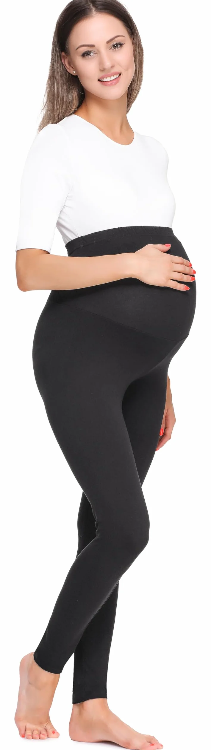 Be Mammy Damskie Legginsy Ciążowe Długie BE20-257