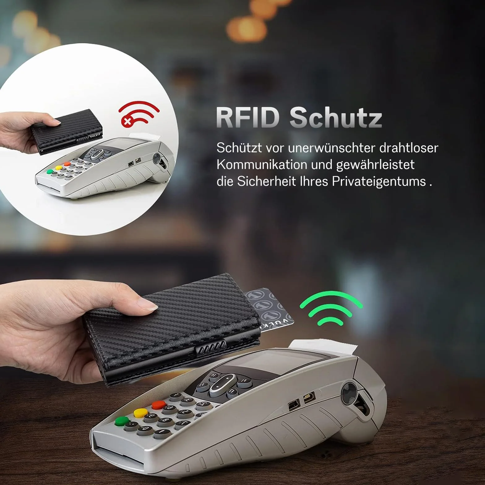skórzany portfel męski Slim z kieszenią na monety etui na karty mały/mini z ochroną RFID etui na karty portfel czarny węglowy inteligentny portfel męski