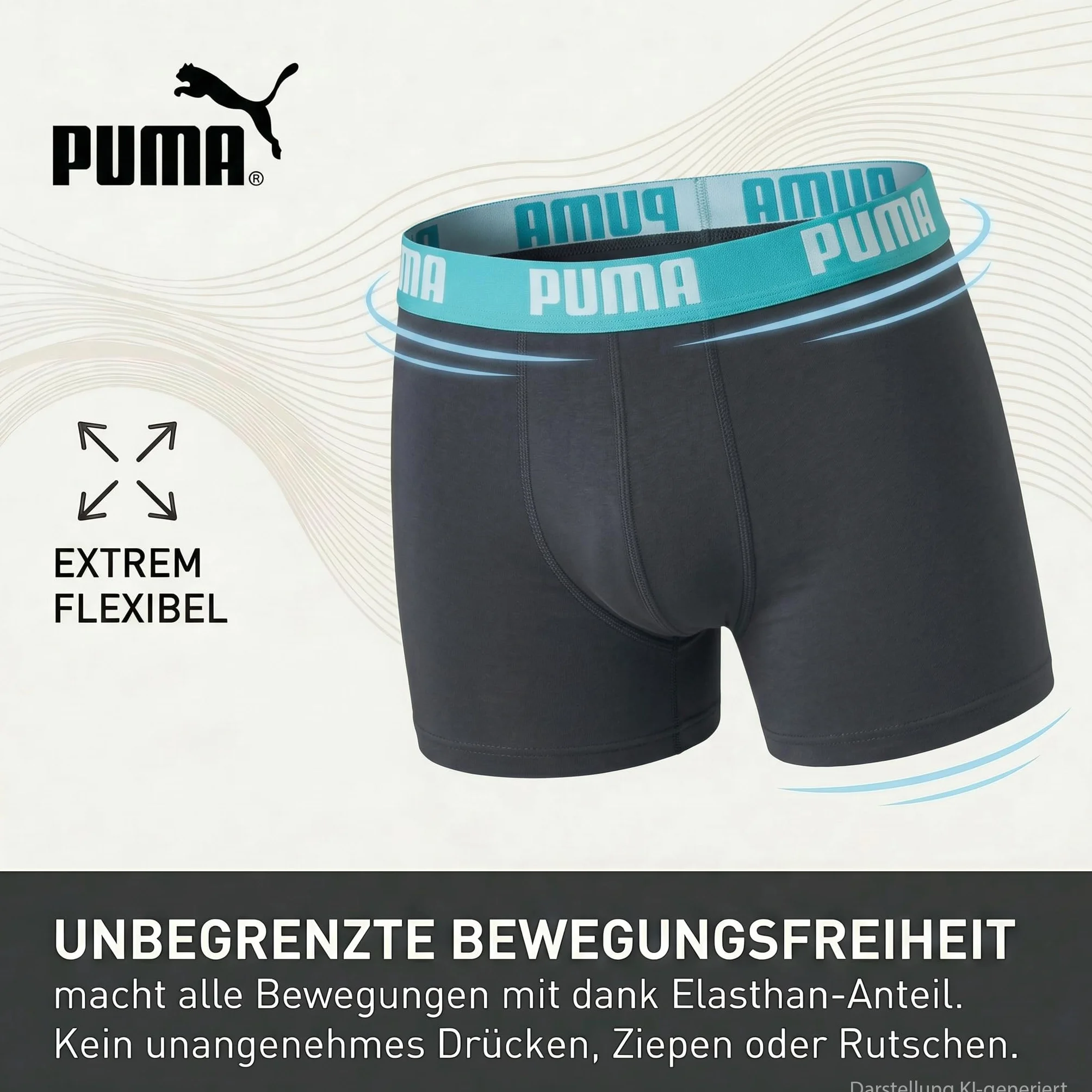 PUMA Bokserki chłopięce 5 sztuk Atrament indyjski turkus 152
