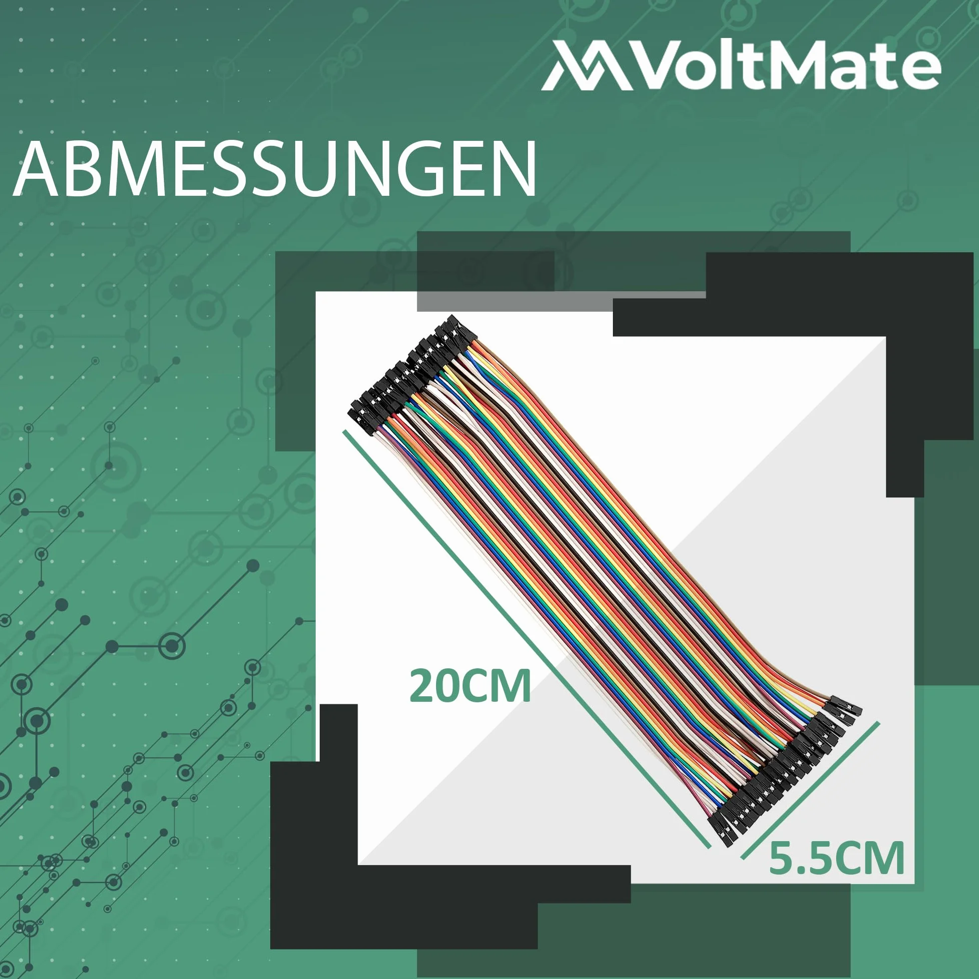 VoltMate Zestaw 3 szt. Jumper Wire M2M, F2M, F2F - 40 szt. 20 cm - kompatybilny z Arduino i Raspberry Pi Breadboard