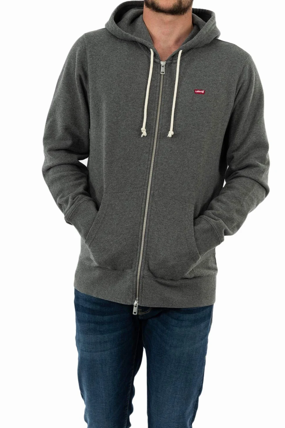 Levi's Mężczyźni Zip Up Sweatshirt, Charcoal Heather XX, XL