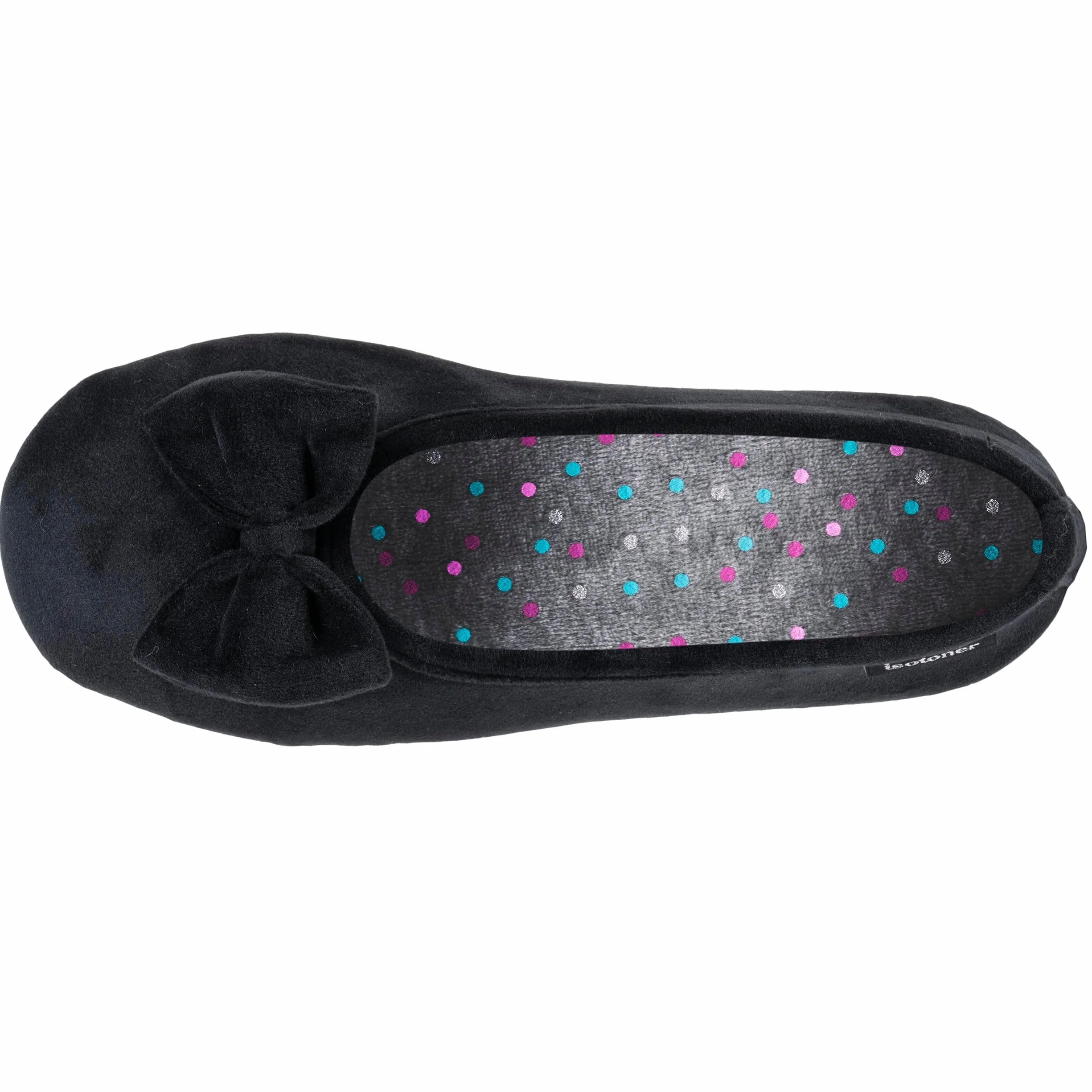 Isotoner Klapki damskie Ballerinas kapcie czarne 41/42