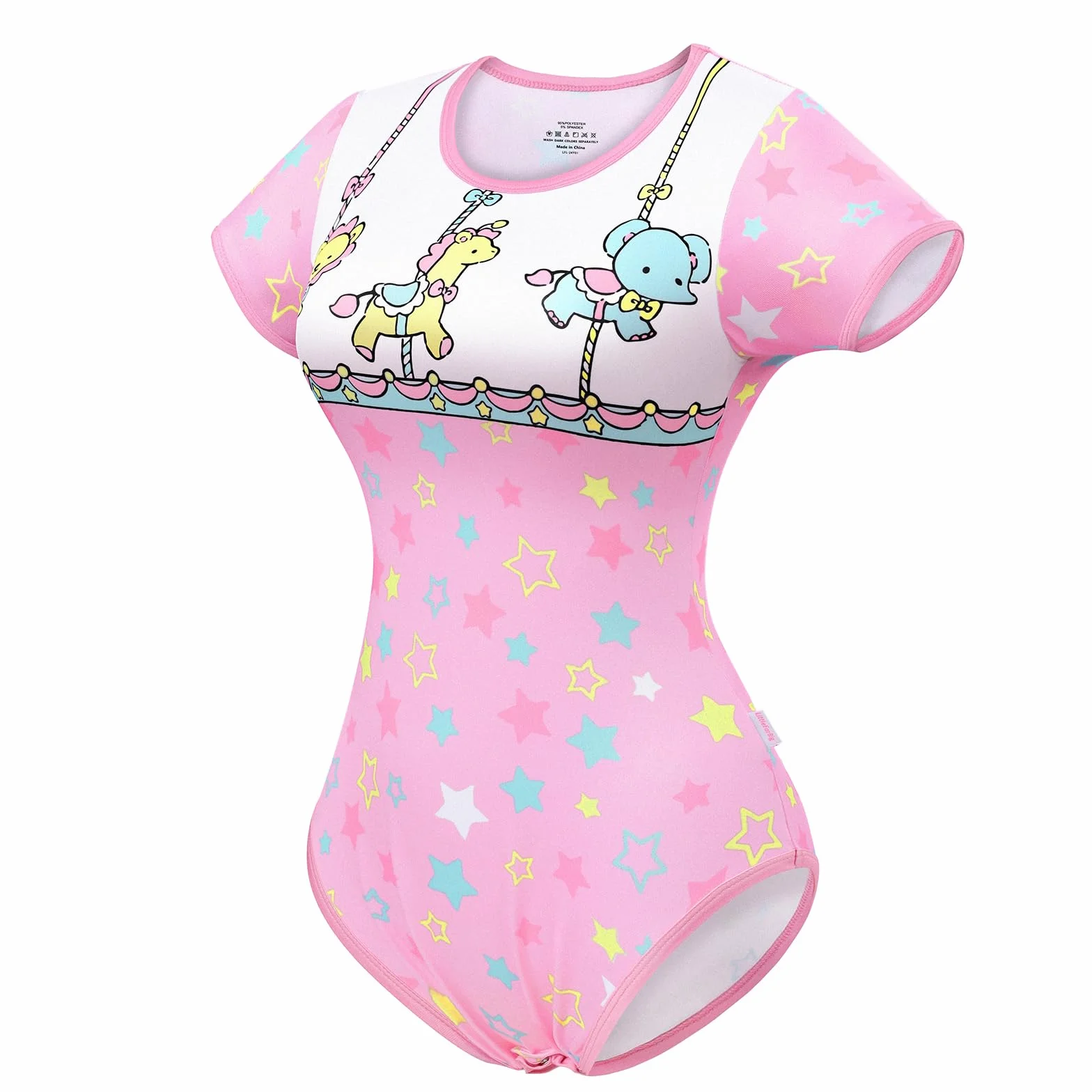 LittleForBig Jedwabiste śpioszki Onesie Piżama Bodysuit - Mały cyrk Kombinezon Body