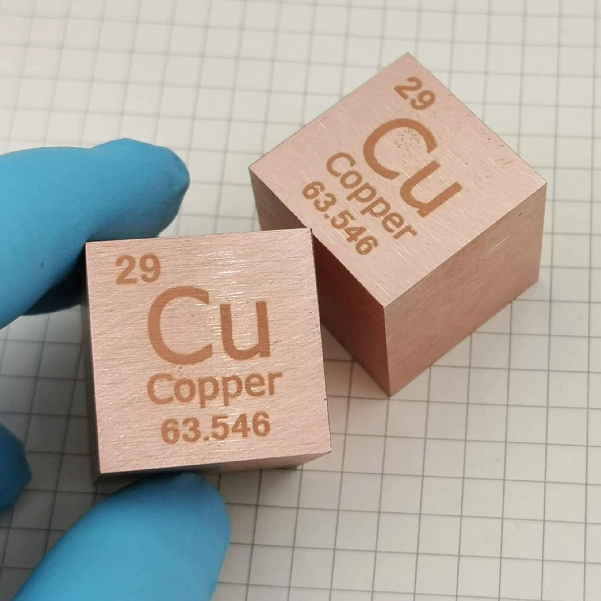 Titanium Cube Metal, Kostka pierwiastków Miedź 145,9 g 99,95% Układ okresowy Czysty metalowy sześcian Elementy Kolekcje Eksperyment laboratoryjny Materiały Hobby Z pudełkiem ochronnym