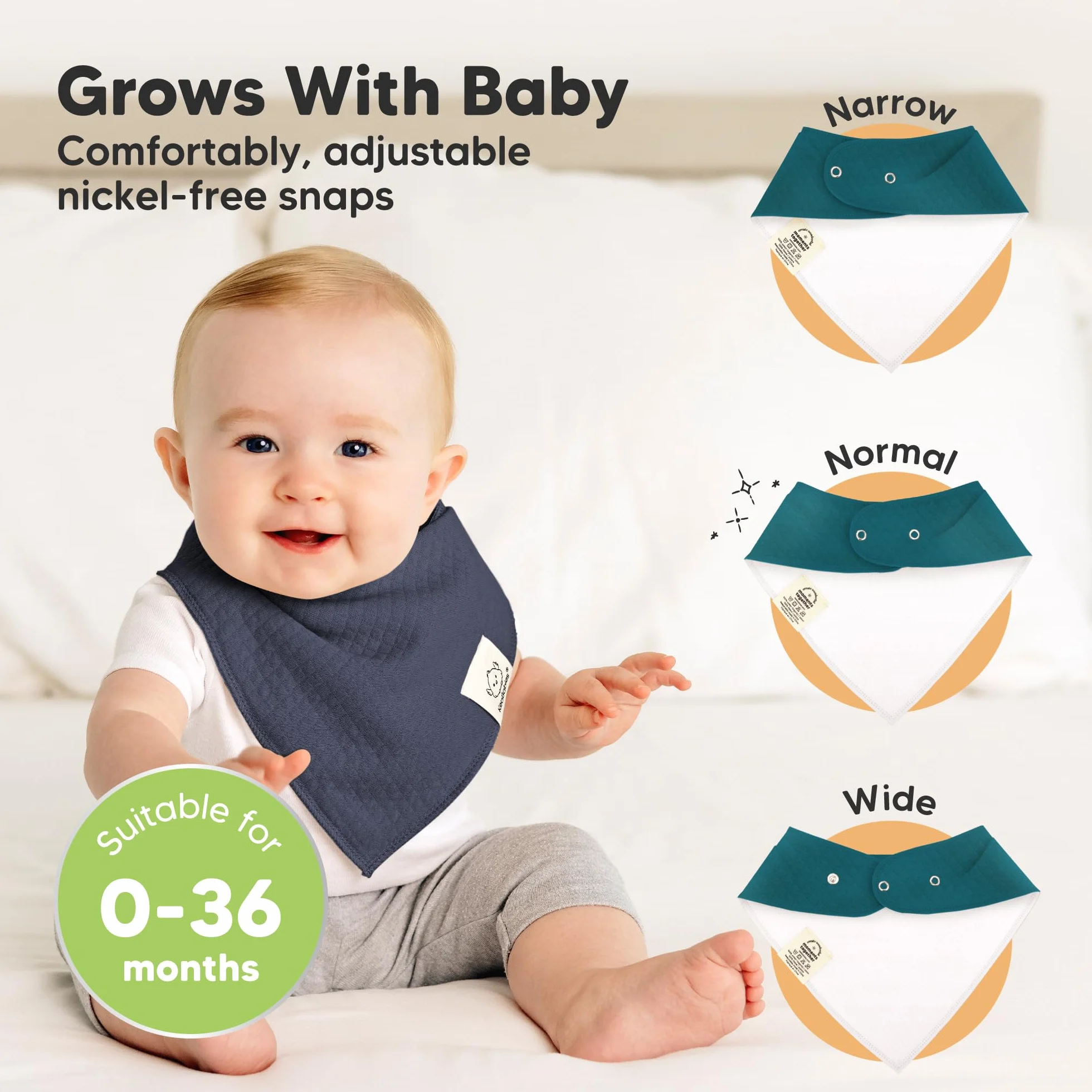 KeaBabies śliniaki bandanowe, śliniaki dla niemowląt, dziewczynek, chłopców, śliniaki z bawełny organicznej do ślinienia się i ząbkowania