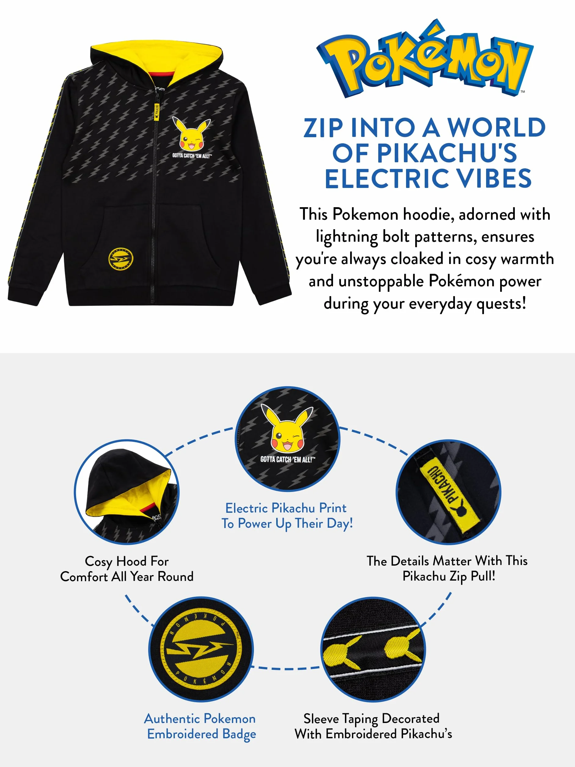Bluza Pokemon Pikachu na Zamek dla Chłopców