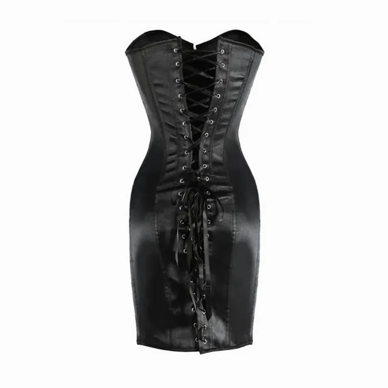 Damski seksowny gorset gorsetowy top gotycki gorset wyszczuplający | Dla długich stalowych kości tułowia Overbust Curve Shaper Body Shapewear