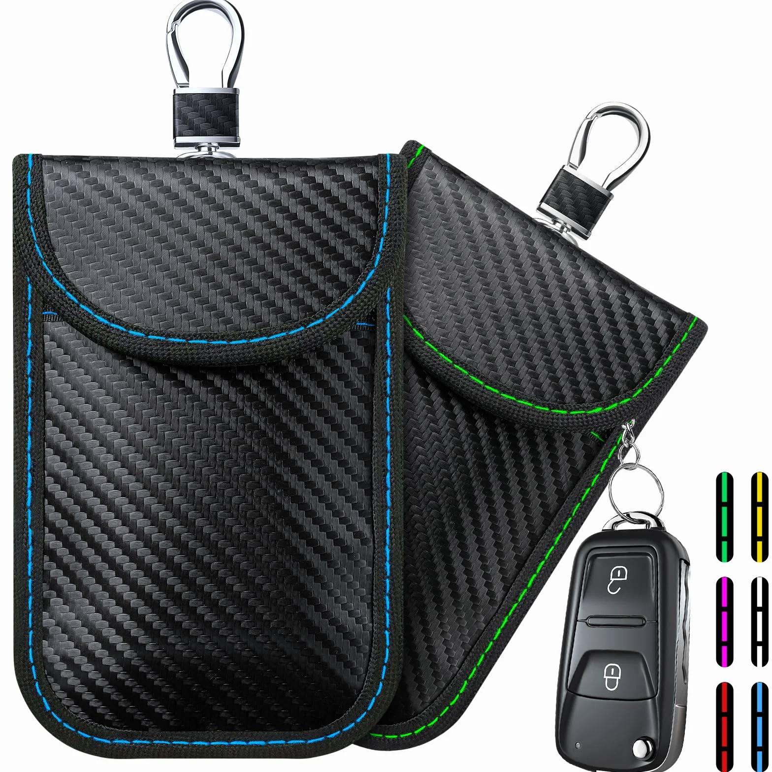 2024 Faraday Bag osłona kluczyka, 2 szt. etui ochronne na klucze RFID, ochrona przed kradzieżą