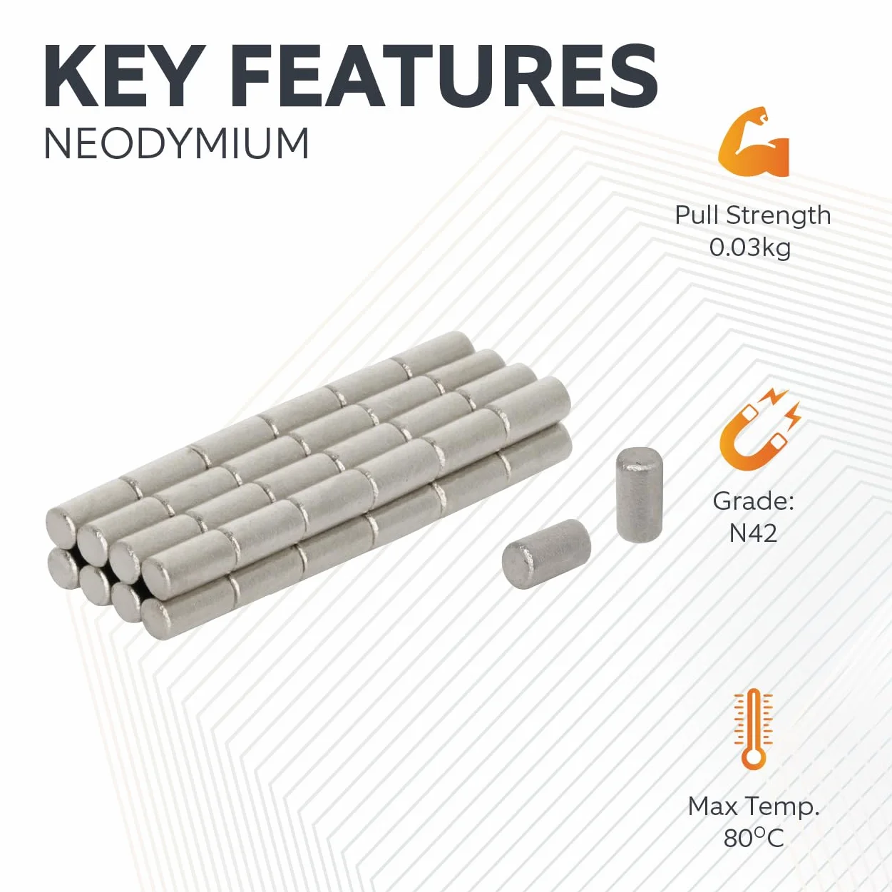 Magnes neodymowy Expert® 1 mm średnica x 2 mm grubość N42 magnes neodymowy - 0,03 kg pociągnięcie (50 szt.)