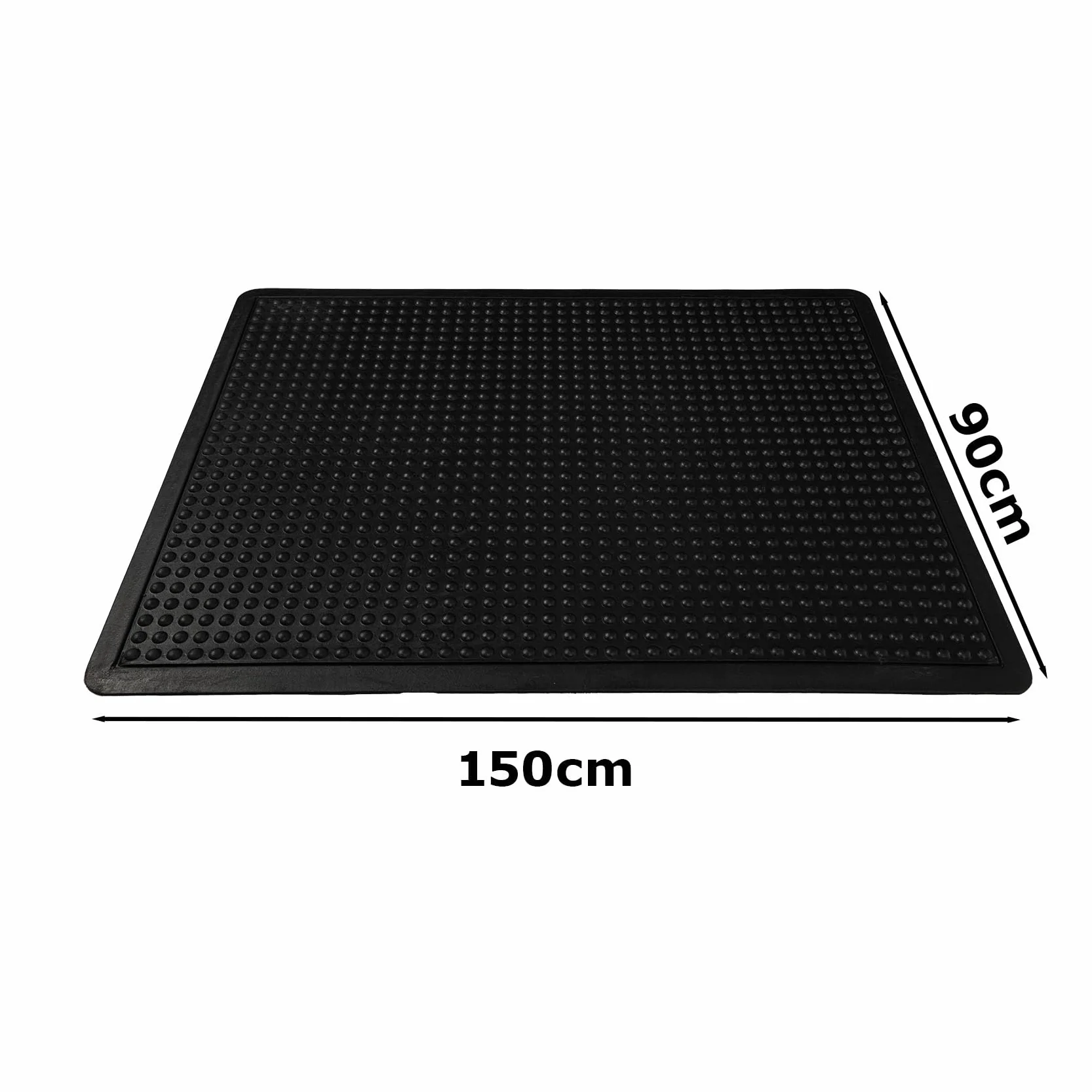 ANRO Mata antyzmęczeniowa 90 x 150 cm, ergonomiczna mata stojąca, gumowa mata z wypustkami, antypoślizgowa, czarna