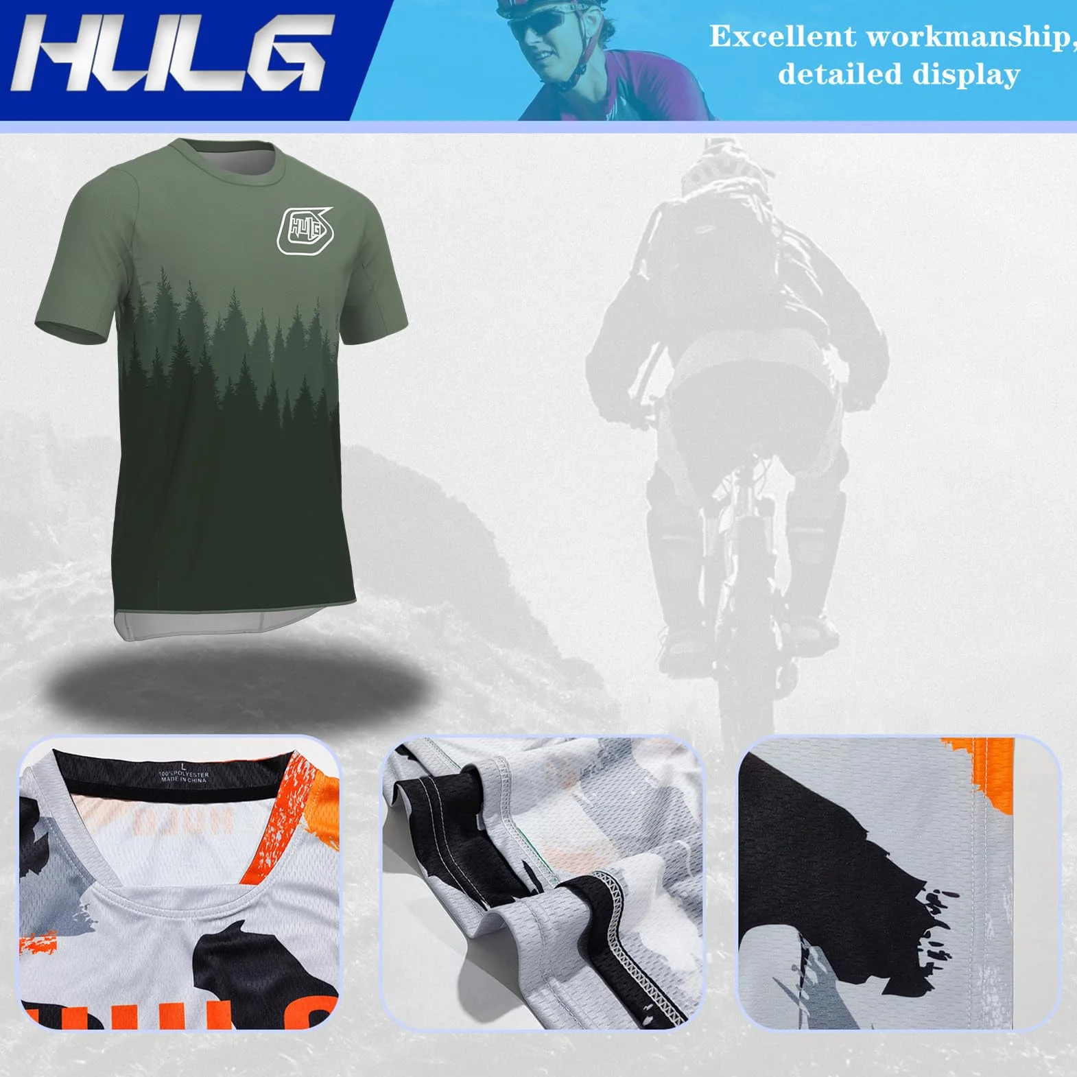 Odzież rowerowa, koszulka rowerowa, krótkie rękawy, letnie topy rowerowe, oddychająca, szybkoschnąca koszulka do roweru górskiego, MTB/BMX, idealna do biegania, jazdy na rowerze, wędrówek