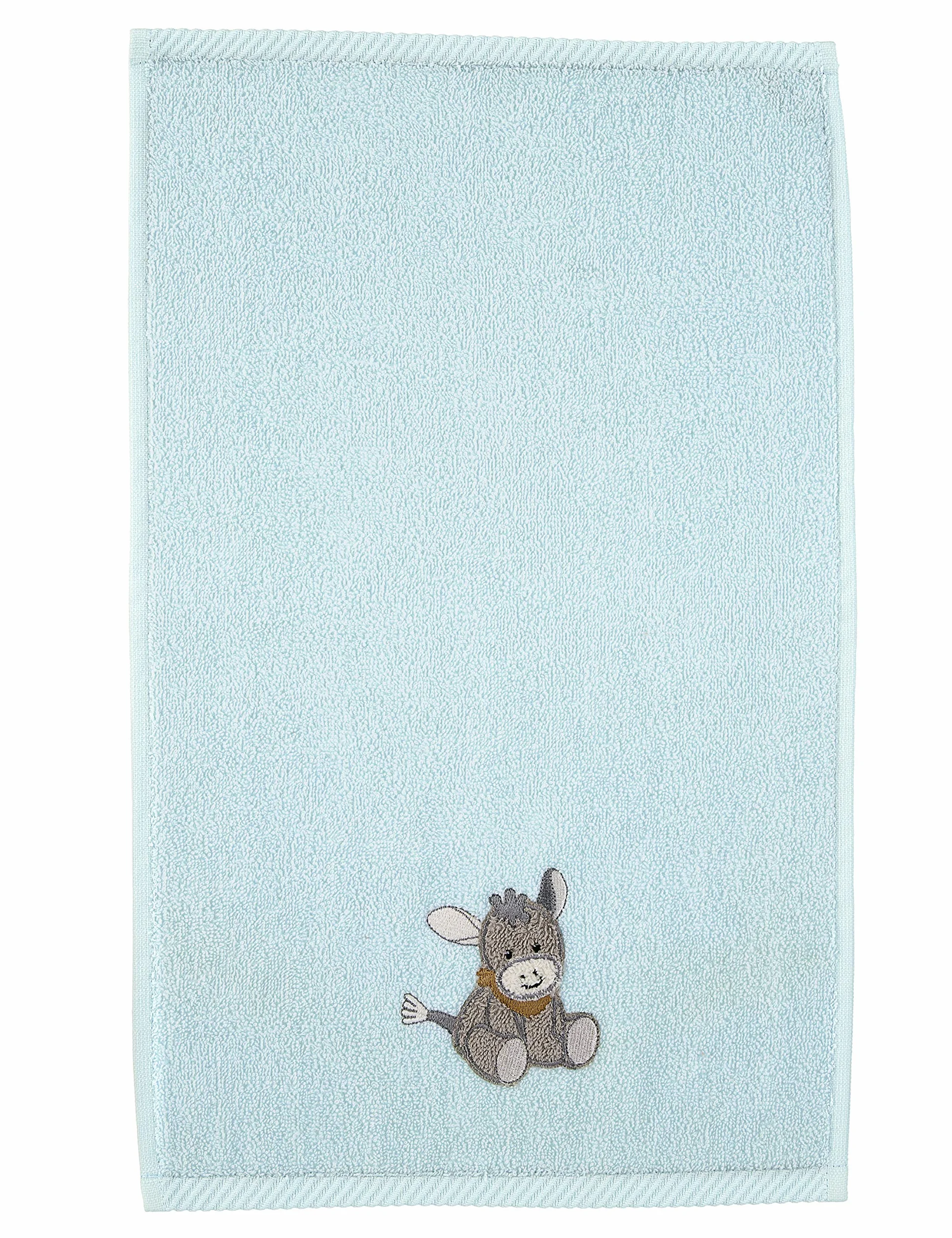 Sterntaler Ręcznik dziecięcy osioł Emmi, wiek: od 0 miesięcy, 50 x 30 cm, jasnoniebieski
