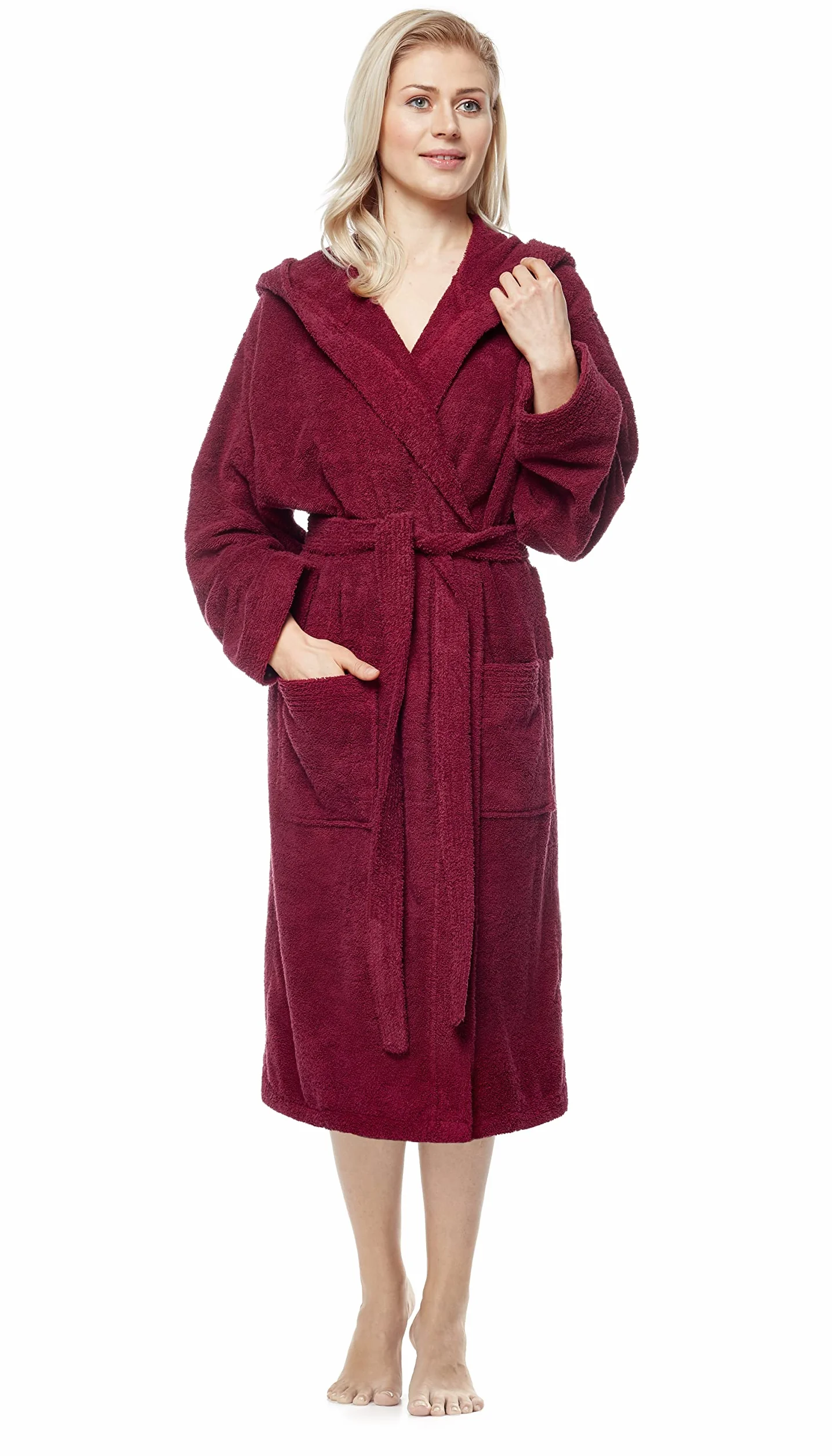 Damski szlafrok z kapturem frotte 100% bawełna 380 g/m² OEKO-TEX®