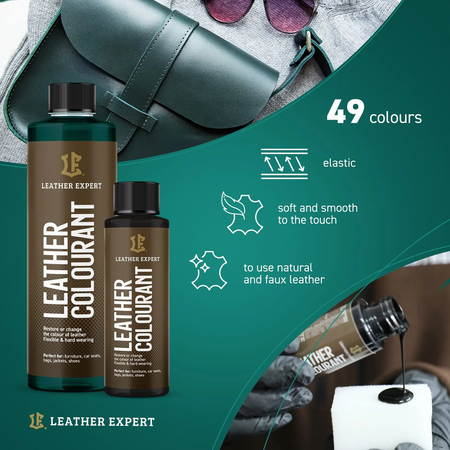 Barwnik Do Skór Leather Expert Ciemny Brąz 50 ml