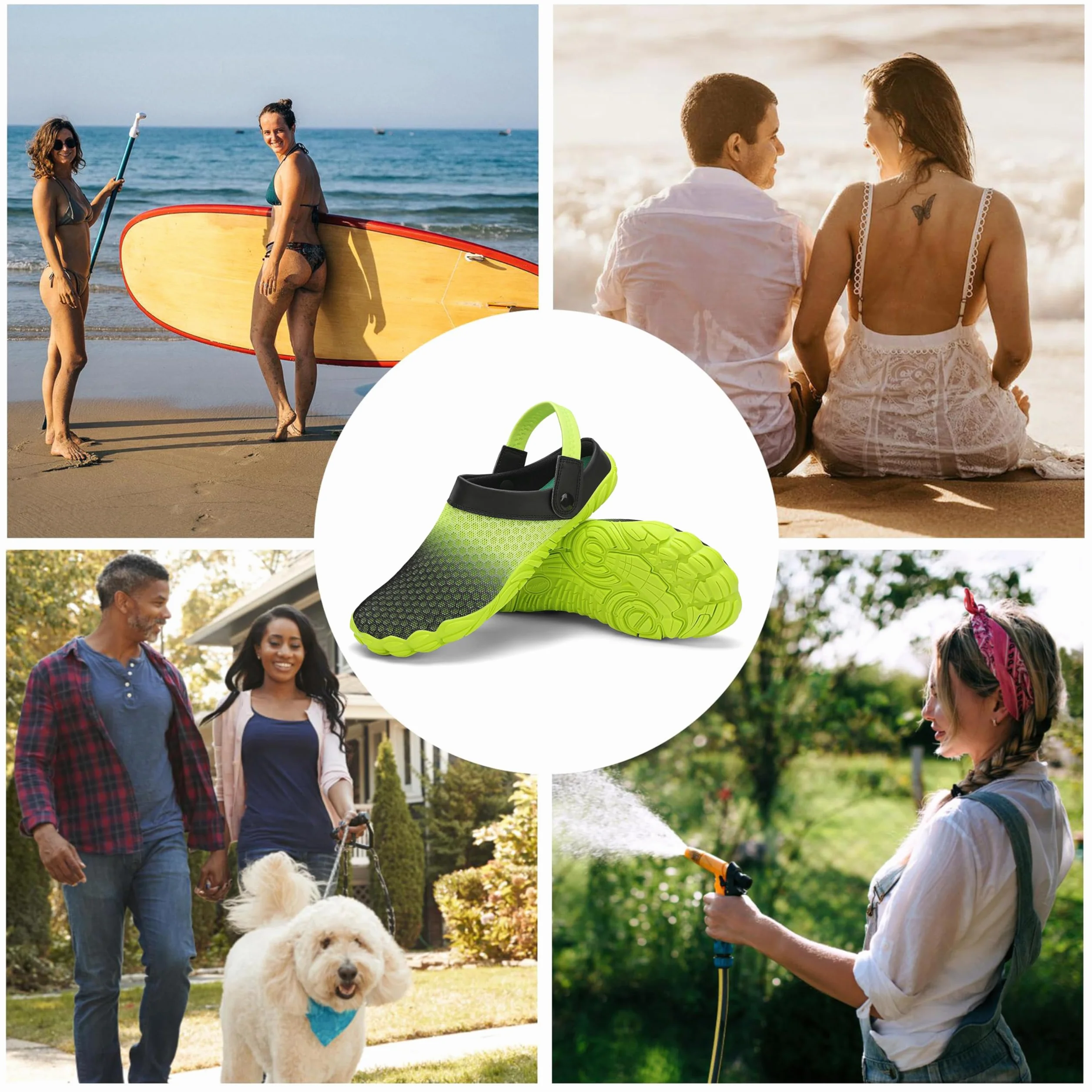 SAGUARO Lato unisex oddychające chodaki, płaskie kapcie z siateczki, pantofle, muffinki, do aktywności na świeżym powietrzu, buty plażowe, antypoślizgowe sandały, 43.5 EU