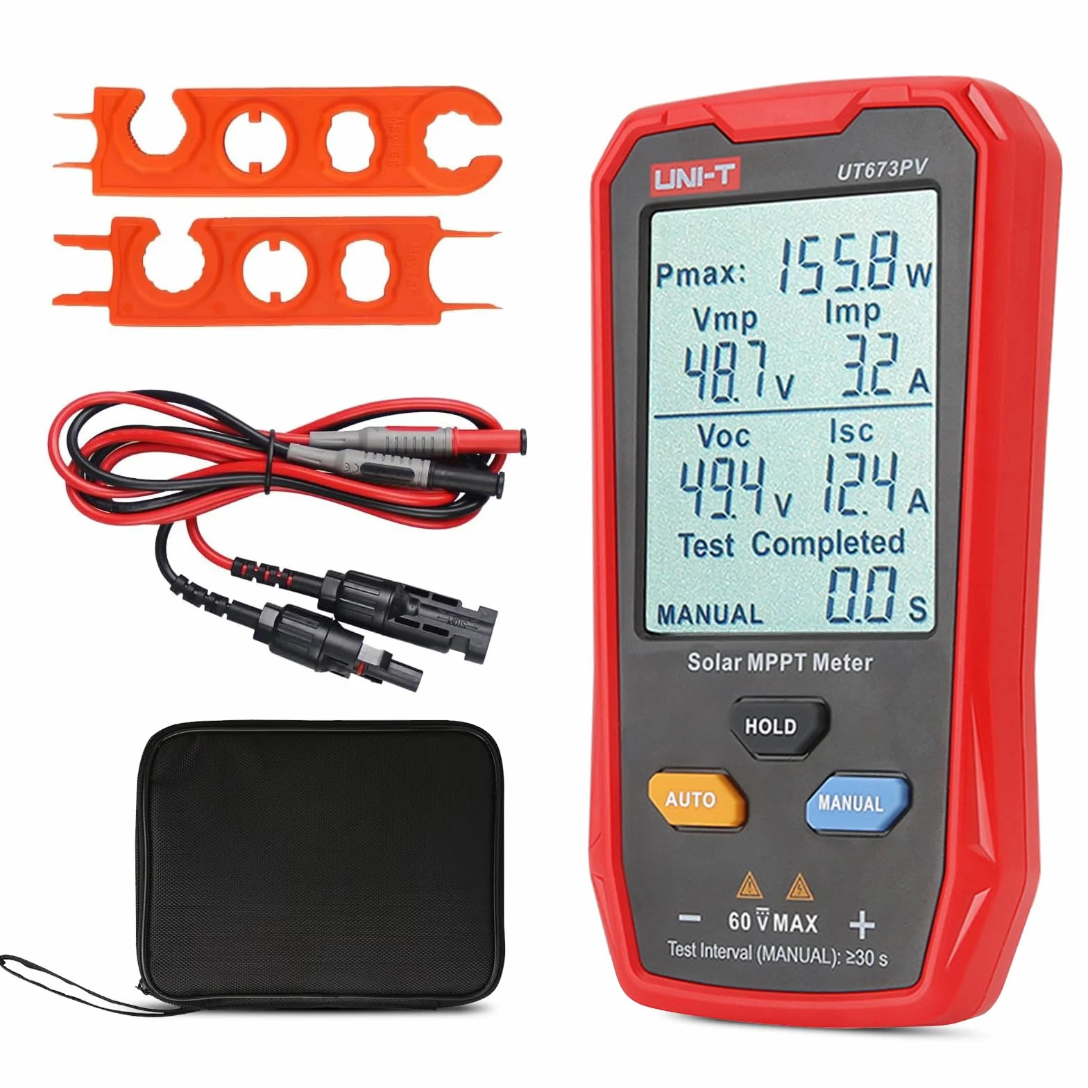 UT673PV tester paneli słonecznych, 800 W, multimetr fotowoltaiczny z wyświetlaczem LCD, fotowoltaicznym panelem słonecznym, tester mocy, inteligentny MPPT rozwiązywanie błędów napięcia jałowego, nie