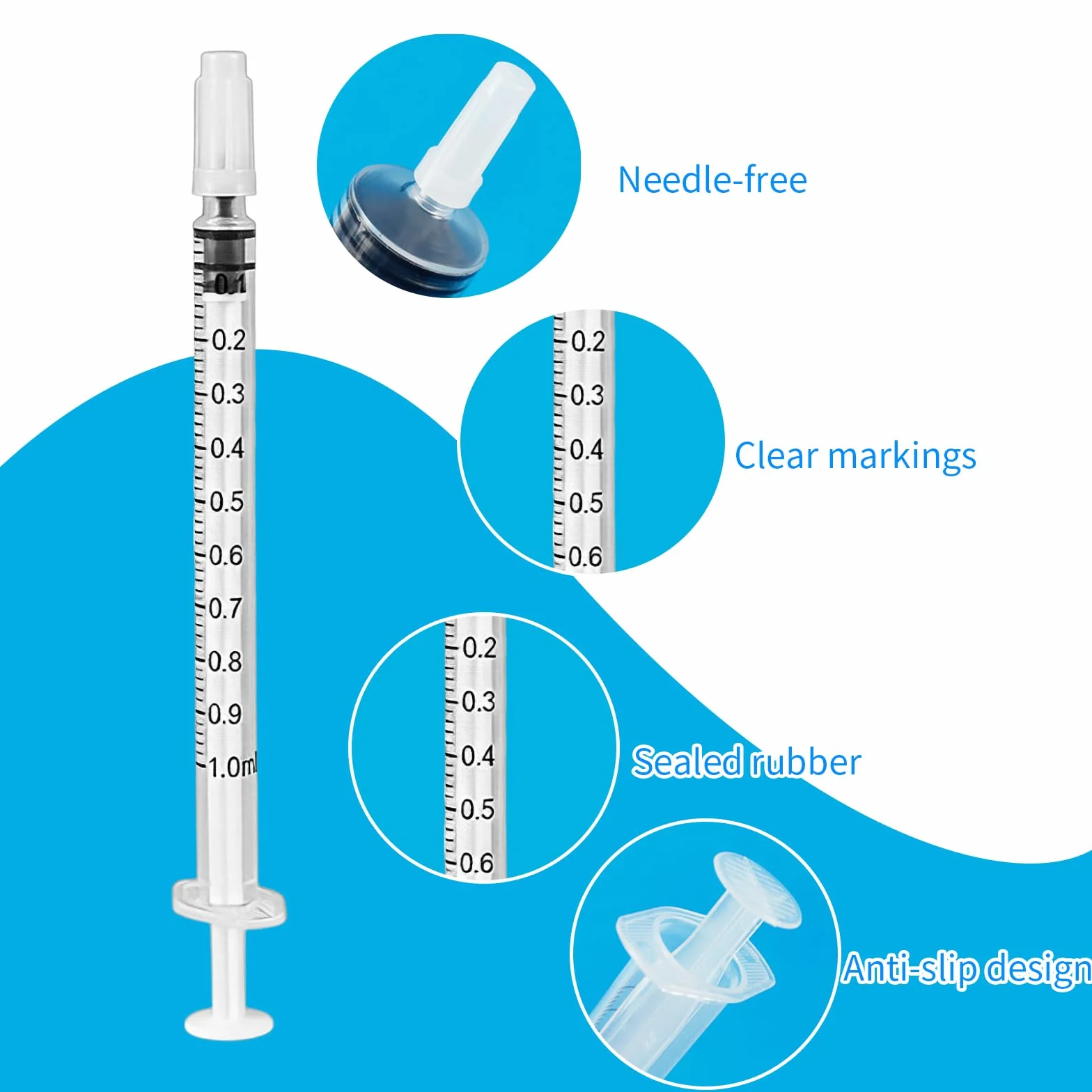 24 Sztuk Strzykawki, 1 Ml Strzykawka z Siarą, Strzykawki z Tworzywa Sztucznego, z Nasadkami, bez Igieł, Laboratoriów Naukowych, Karmienia Zwierząt Domowych, do Napełniania i Pomiaru Płynów