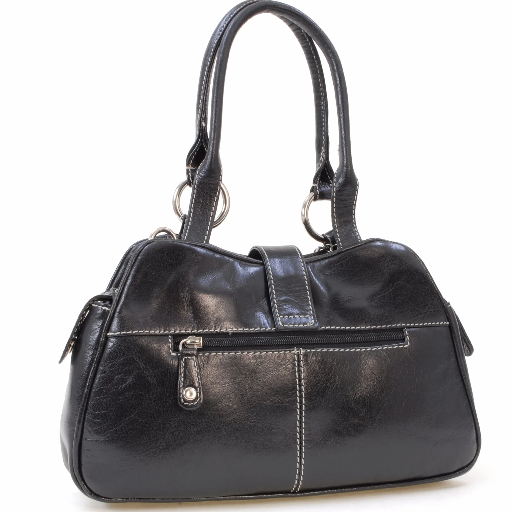 Catwalk Collection Handbags - Skórzana Torebka Crossbody z Rączką dla Kobiet - Średnia Torba na Ramię - Odpinany Regulowany Pasek - Faith