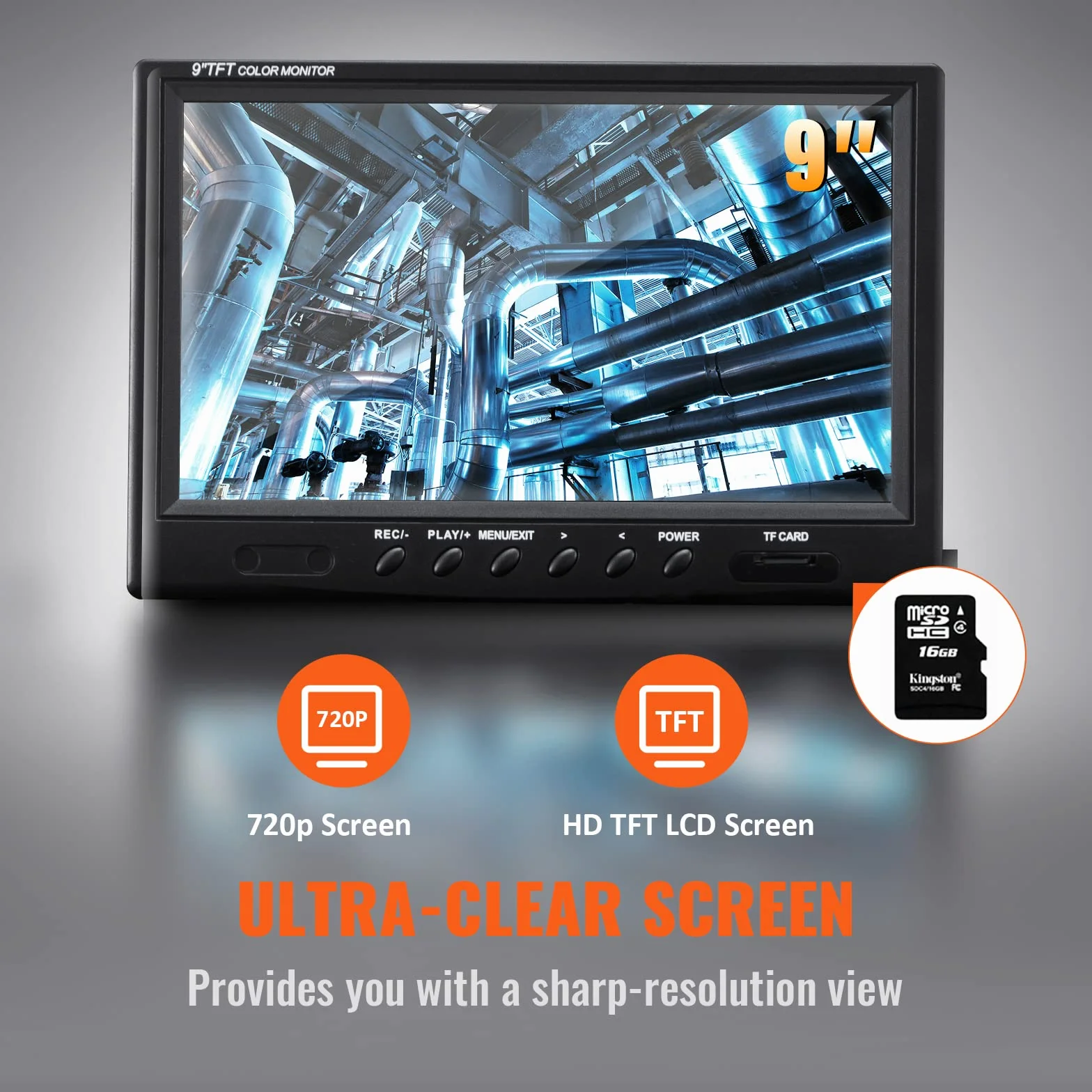 VEVOR Inspection Camera Rura 50 m Endoskopowa Kamera odpływowa 9'' z wodoodpornym rejestratorem DVR IP68 12 diod LED regulowana, karta SD 16 GB do rury kanalizacyjnej domu hydrauliki spustowej
