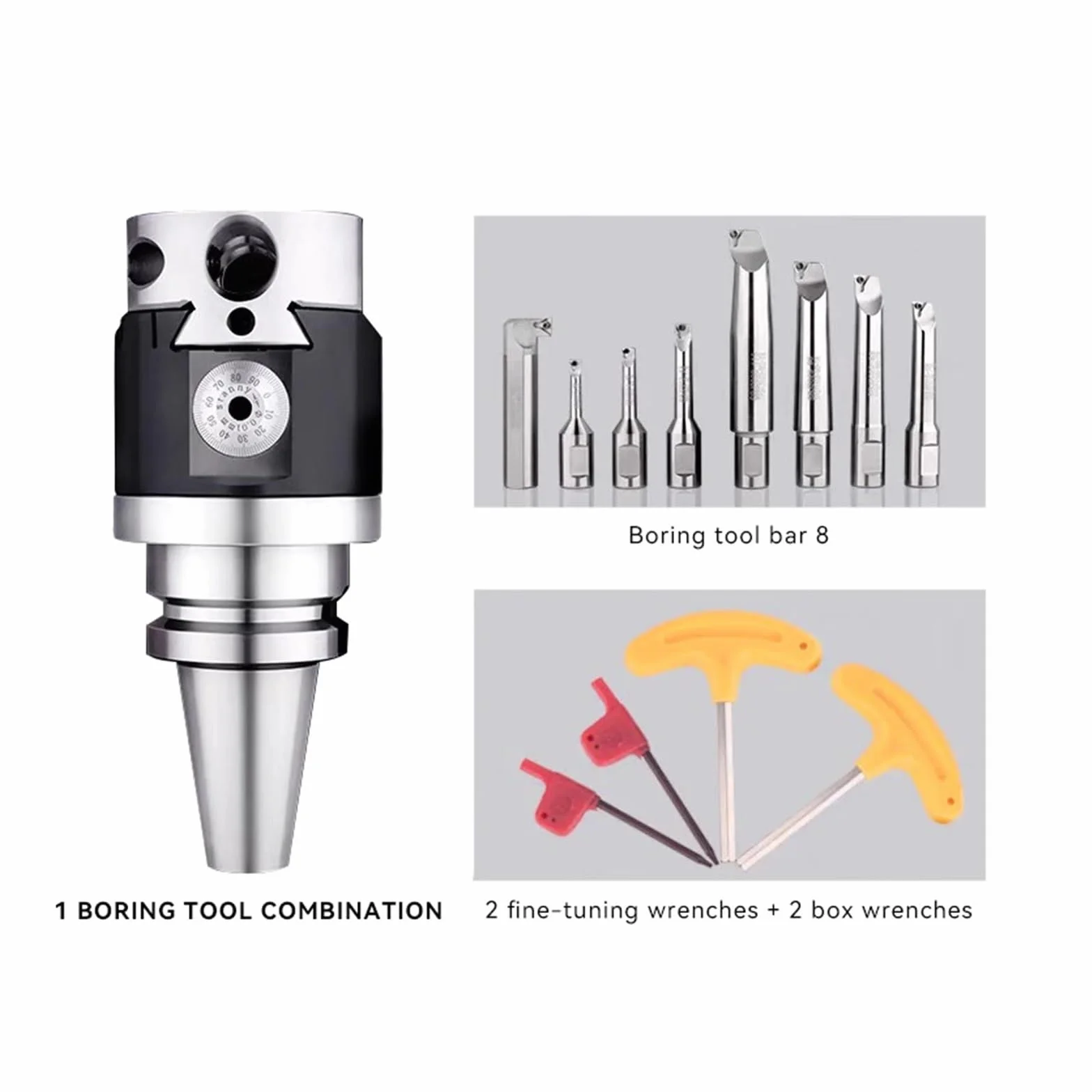 NBH2084 zestaw narzędzi do wytaczania głowicy wiertniczej zestaw narzędzi do wytaczania NBH BT30 BT40 BT50 NT30 NT40 NT50 R8 zestaw narzędzi do wytaczania wytaczarek (NT50-NBH2084-8PCS)