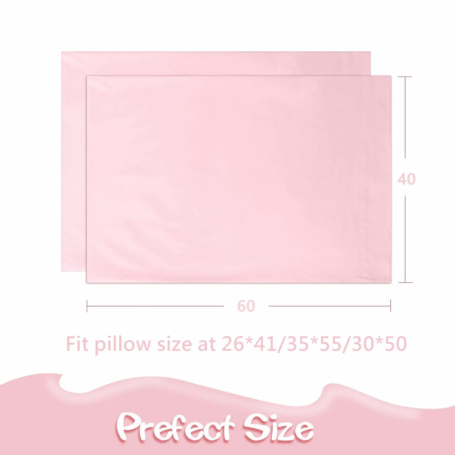 Poszewka na poduszkę dla małego dziecka, prosta poduszka na łóżko dla dziecka 40 x 60 cm, 2-pak 100% bawełna miękka poszewka na poduszkę dla chłopców i dziewcząt, dziecięca poduszka podróżna poszewka na poduszkę z zamknięciem kopertowym (różowa)