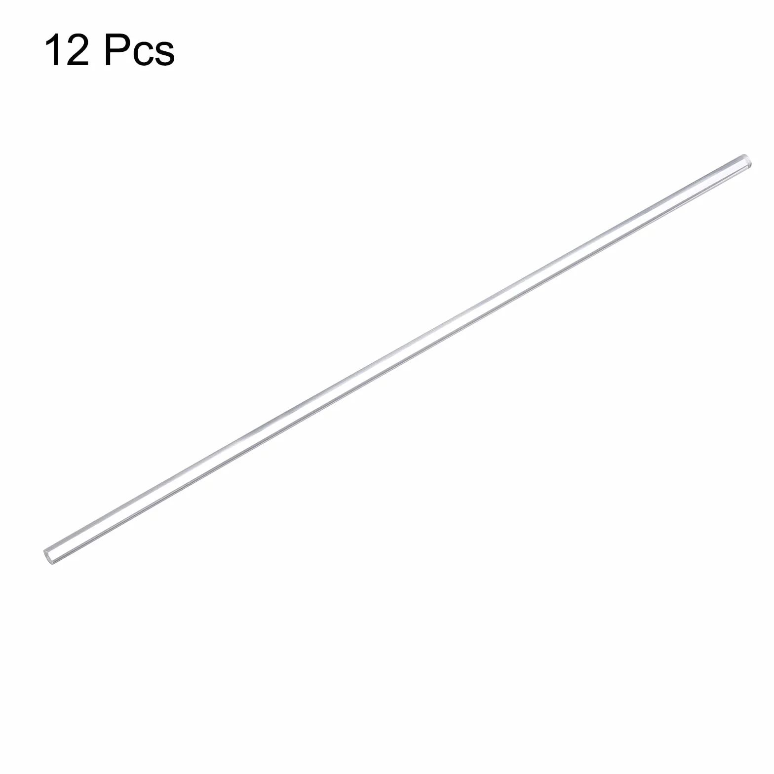 QUARKZMAN Akrylowy pręt okrągły o średnicy 6 mm, długość 12", przezroczysty, solidny plastik, PMMA, do kołków akrylowych, do majsterkowania, rzemiosła artystycznego, 12 szt