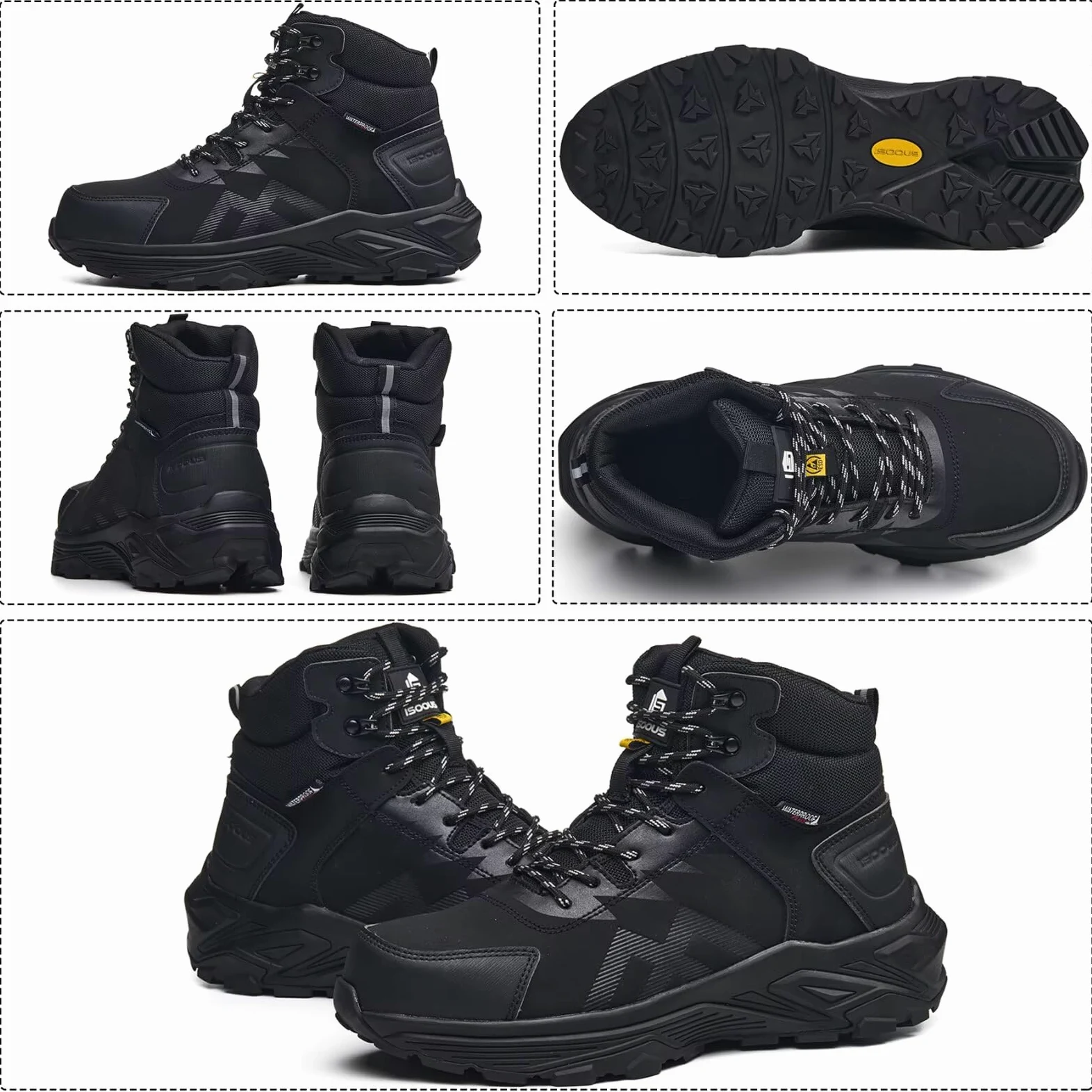 Buty ochronne Męskie Obuwie robocze Wysokie S3 ESD Buty robocze Damskie Wodoodporne Oddychające Stalowe noski Wygodne