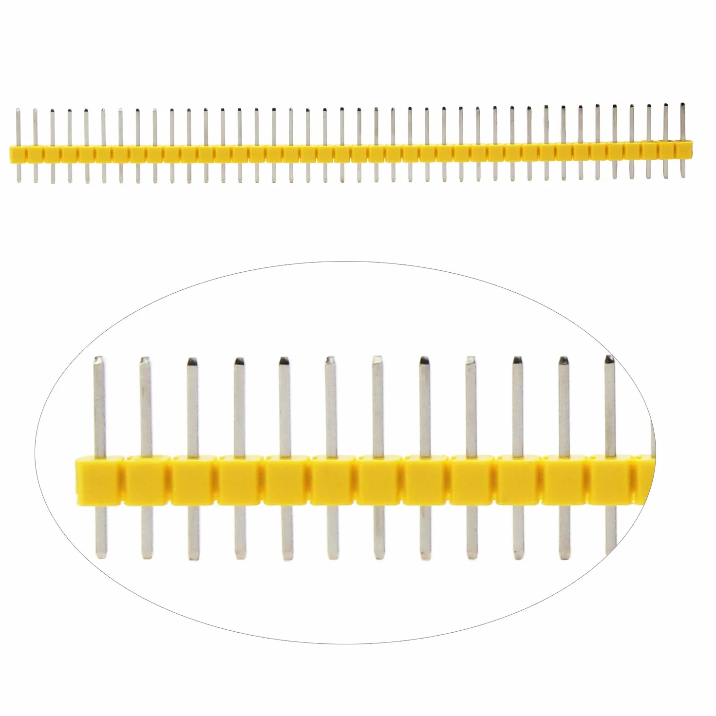 Aussel 6 kolorów 2,54 mm łamliwy nagłówek pinowy płytka PCB jednorzędowy 40-pinowy męski nagłówek złącze do Arduino Shield opakowanie 60 sztuk (PIN-6C-60PCS)