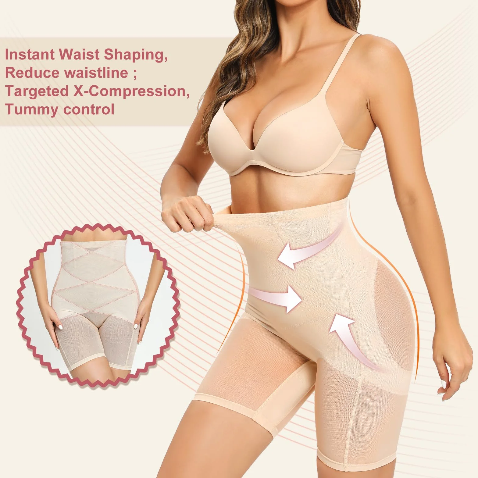 Tuopuda Bielizna modelująca kobiety z płaskim brzuchem majtki modelujące wysoki stan Body Shaper kompresja