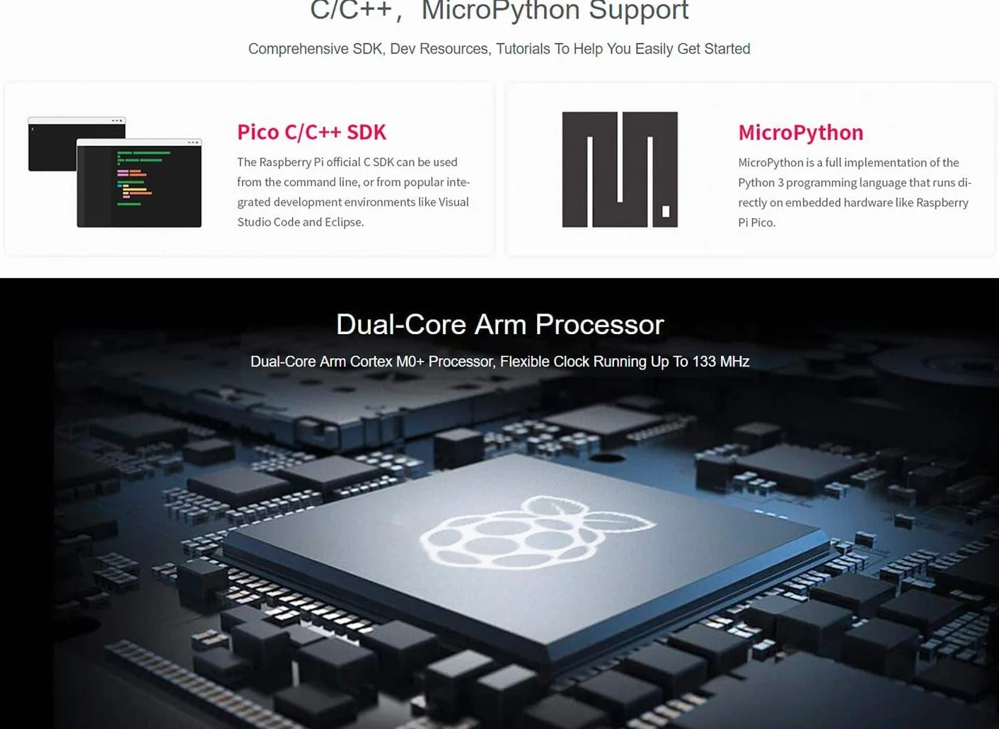 Adeept Raspberry Pi Pico z wstępnie lutowanym nagłówkiem i kablem USB, mini płytka rozwojowa mikrokontrolera, oparta na chipie Raspberry Pi RP2040, dwurdzeniowy procesor ARM Cortex M0+