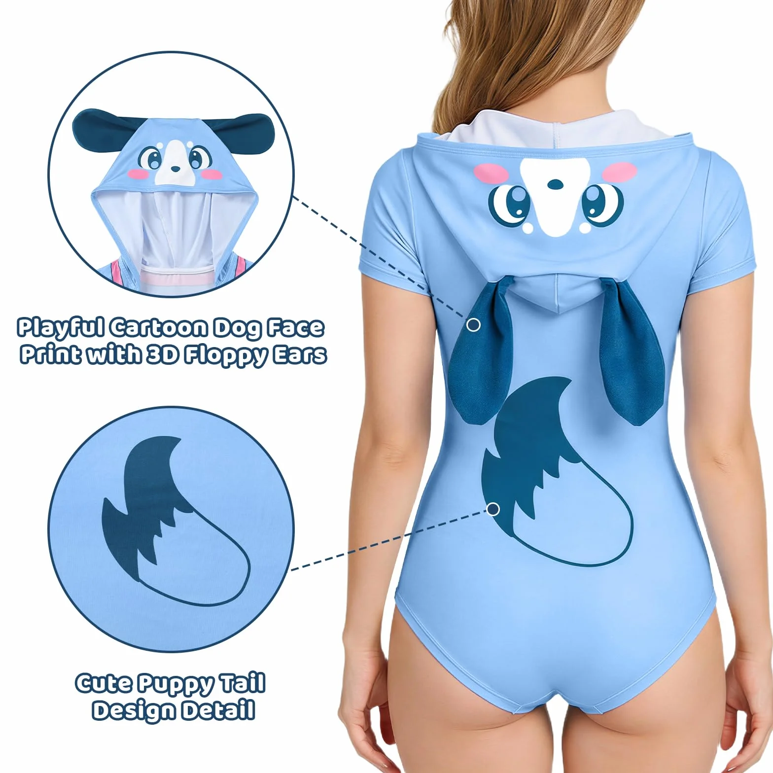 LittleForBig Jedwabisty kombinezon piżamowy - model Little Furry Blue Baby