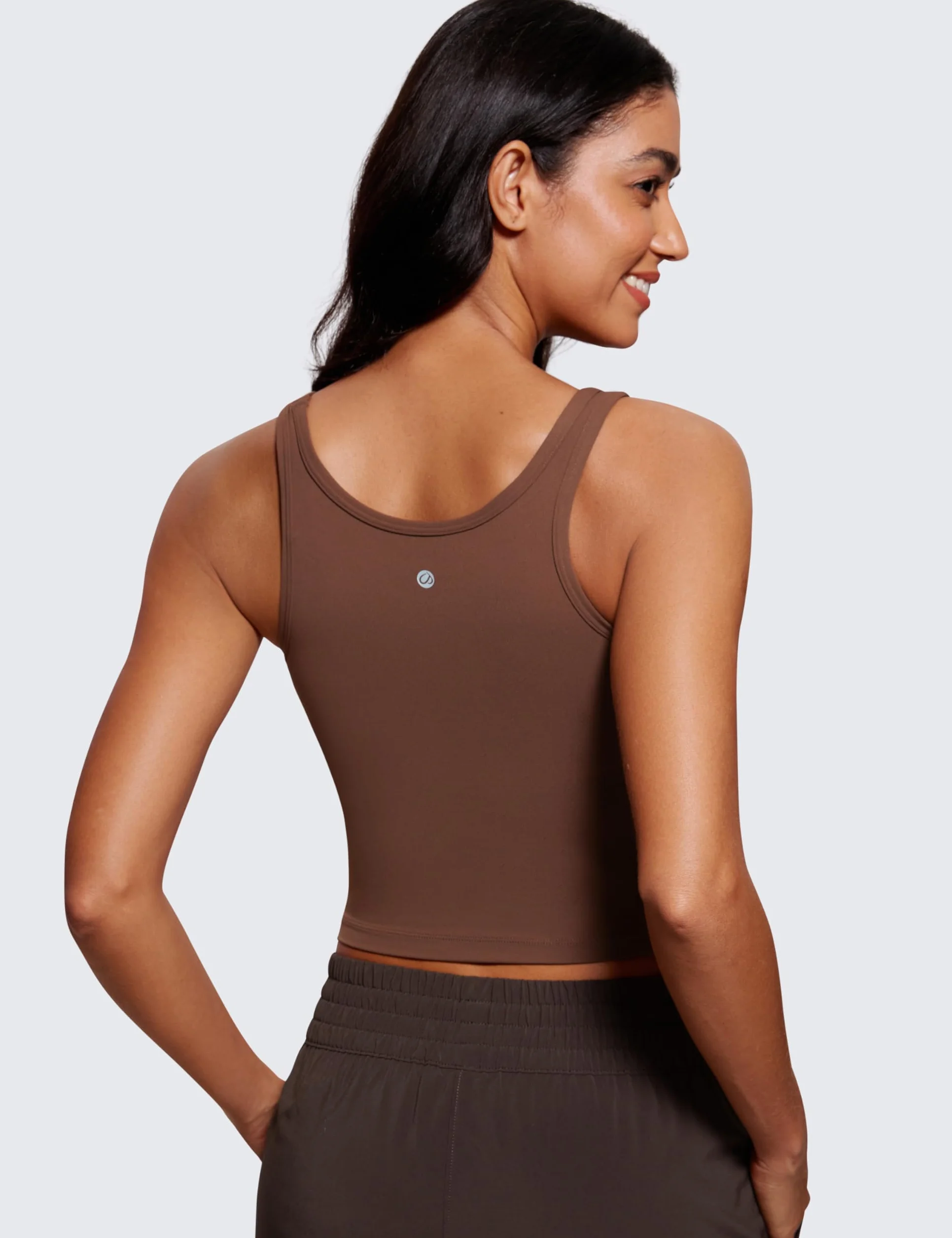 CRZ YOGA Damska koszulka treningowa Butterluxe z podwójną podszewką, dekoltem w łódkę, krótkim rękawem i krótkim rękawem typu racerback