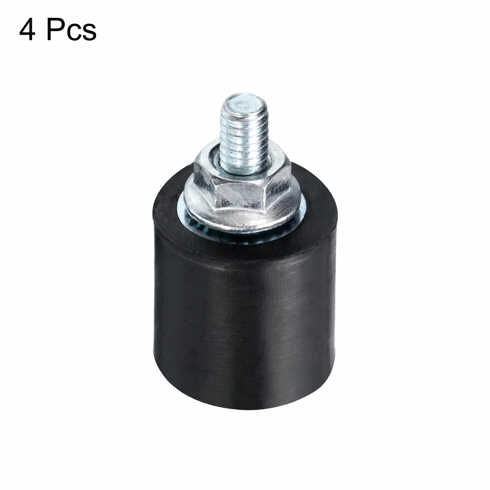 QUARKZMAN 4 szt. M4 x 10 mm Gumowy izolator ze śrubami 15 x 15 mm męski żeński amortyzator wibracyjny ocynkowany montaż gwintu cylindrycznego tłumiący wibracje z 4 szt. Nakrętki blokujące M4