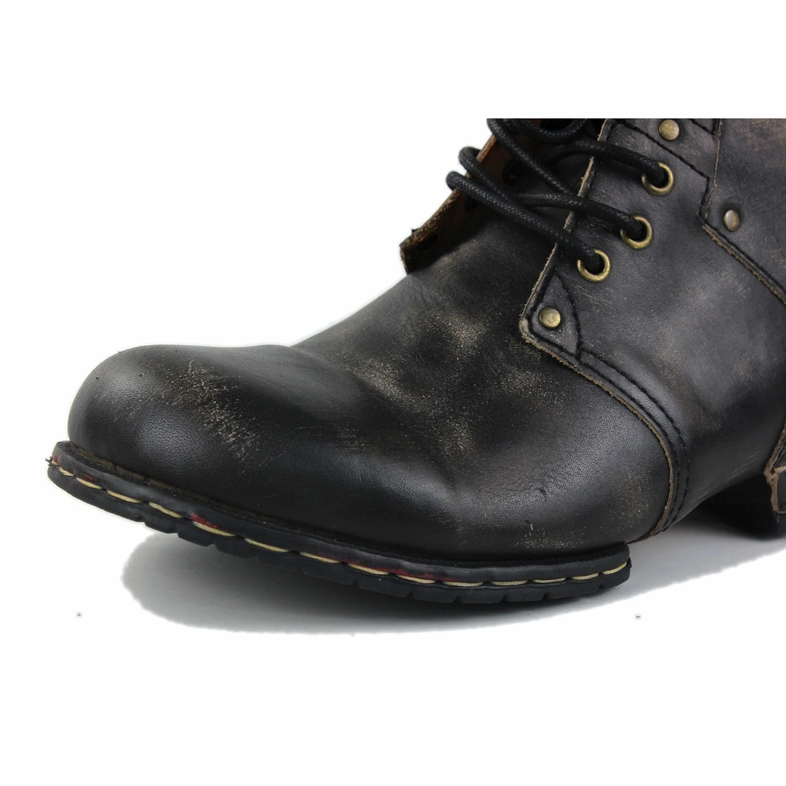 OSSTONE Mężczyźni Buty Zimowe Prawdziwa Skóra do Kostki Bojowe Kamuflaż Chukka Boots OS-6015-1-B-R